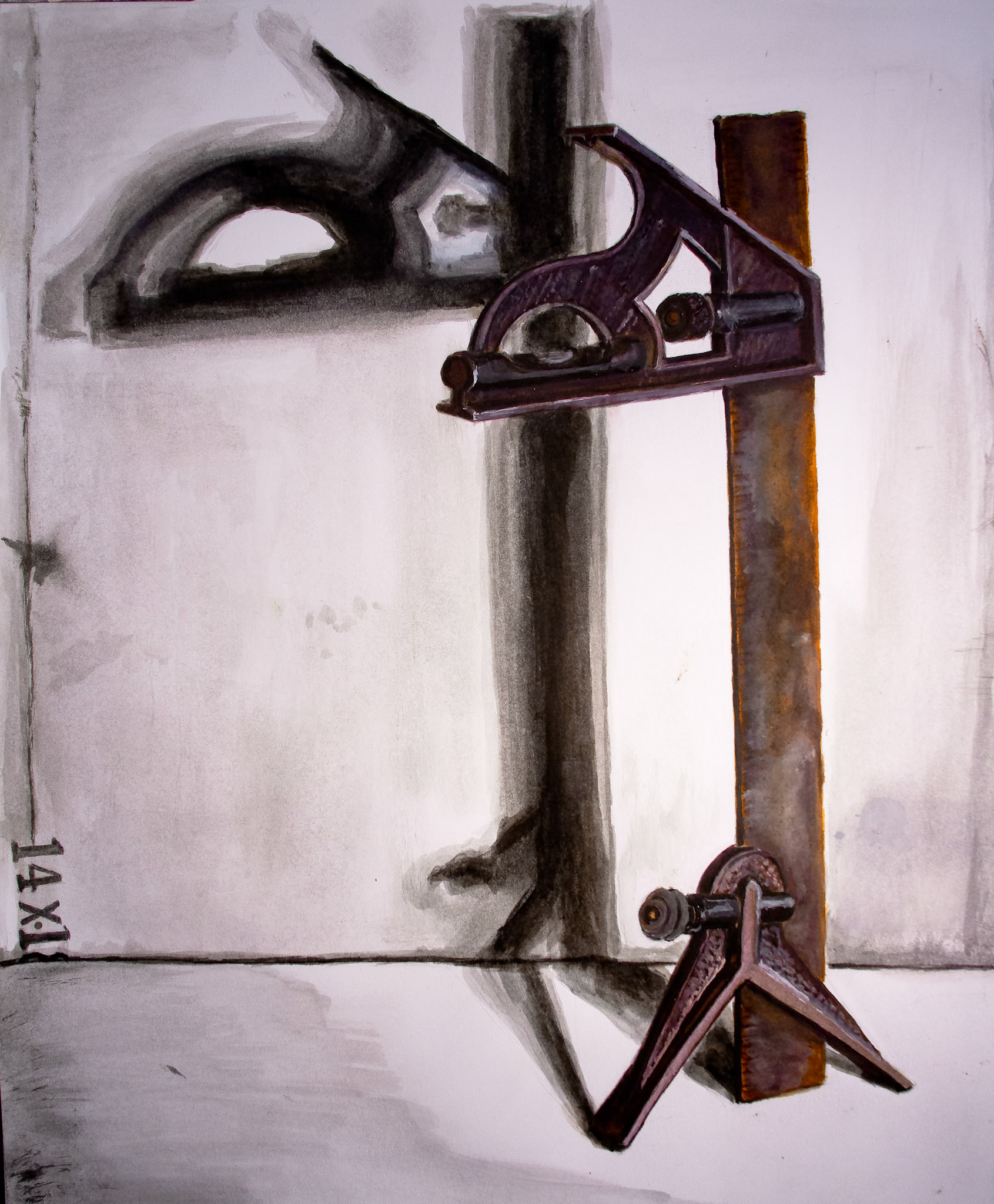 'Scale’ Ink & Acrylic on Paper, 14” x 17”