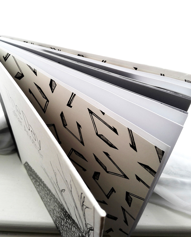 Narrative illustration book project. Finished bookbinding.