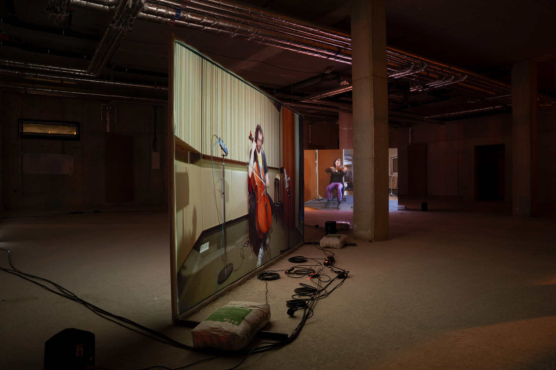 Lost in Translation, 2023, video still from a four-channel video installation featuring four musicians.