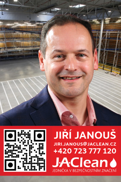 Vizitka do telefonu s QR odkazem na firemní web JAClean.