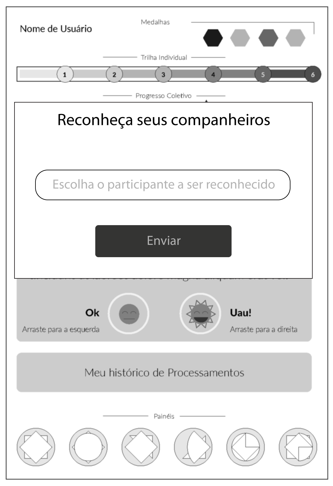 Participant recognition screen