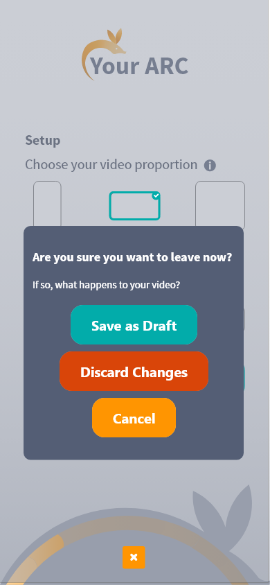 Video creation modal example