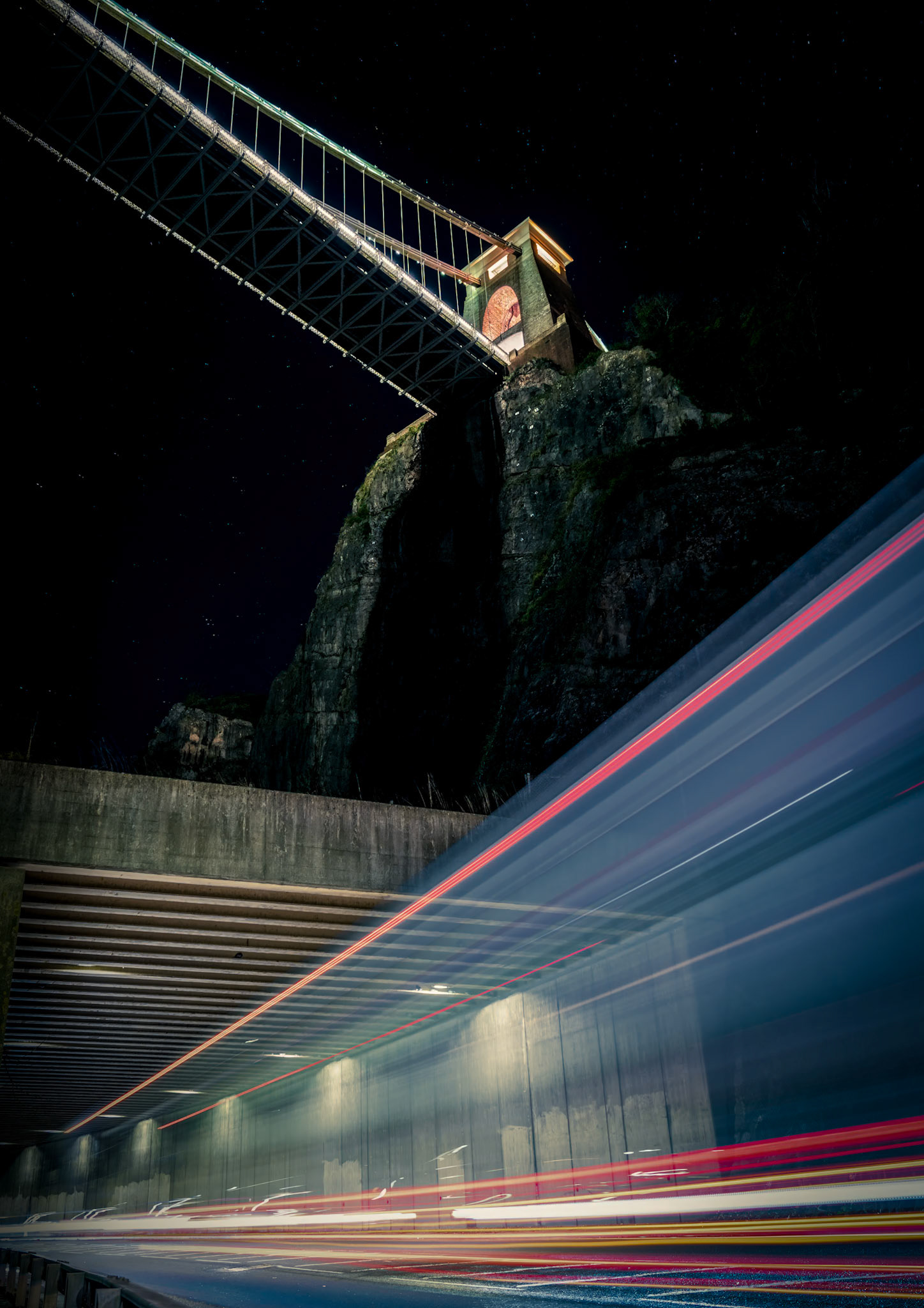 Suspension Bridge Light Trails
