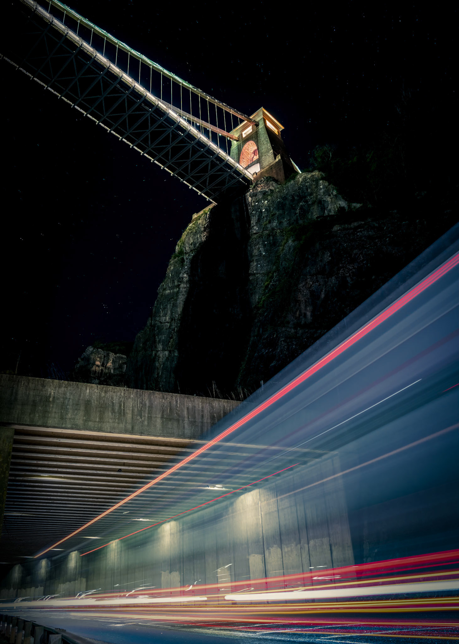Suspension Bridge Light Trails