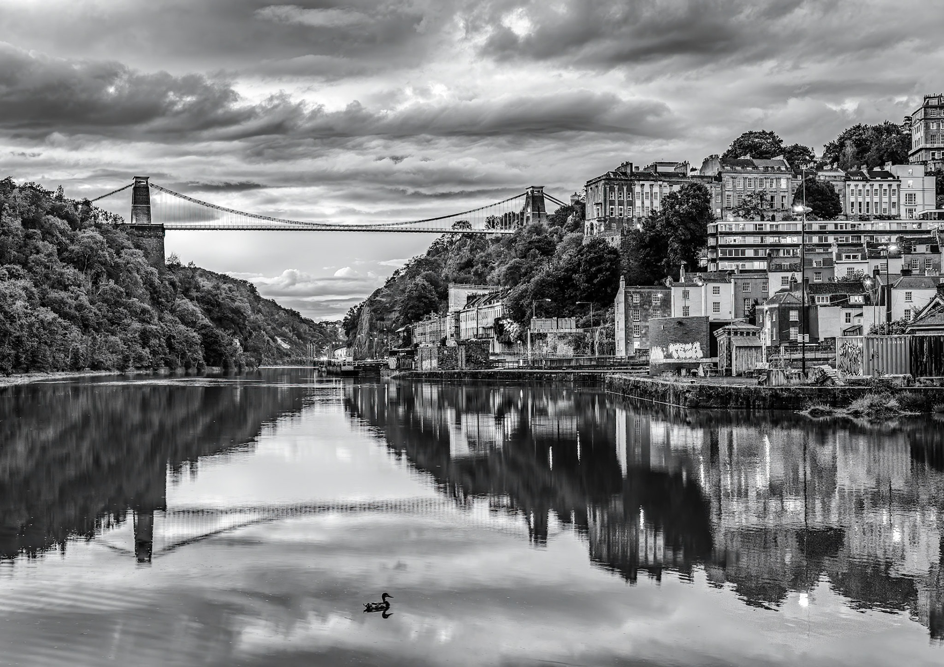 Clifton Suspension Bridge - Evening Monochrome