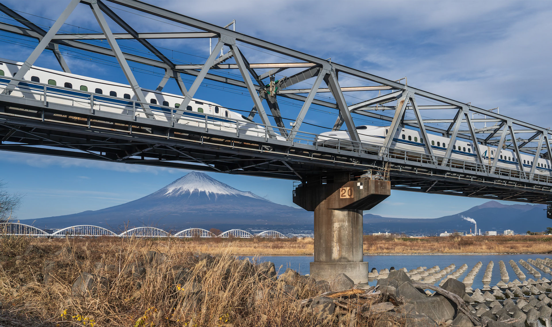 Shinkansen Crossing over Fuji