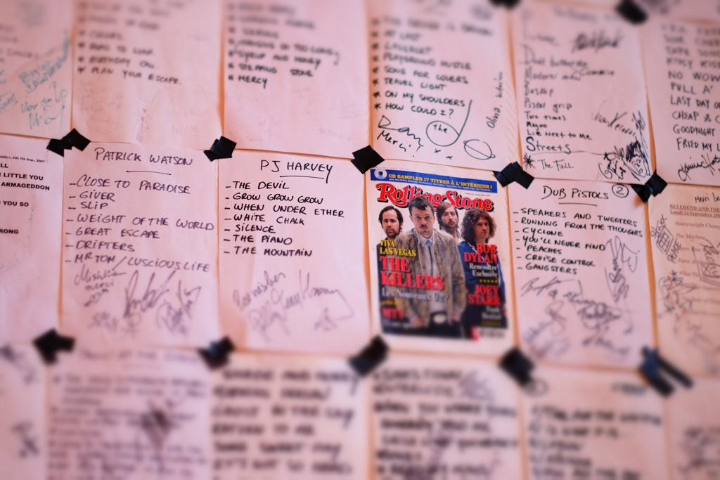 Song list wall
