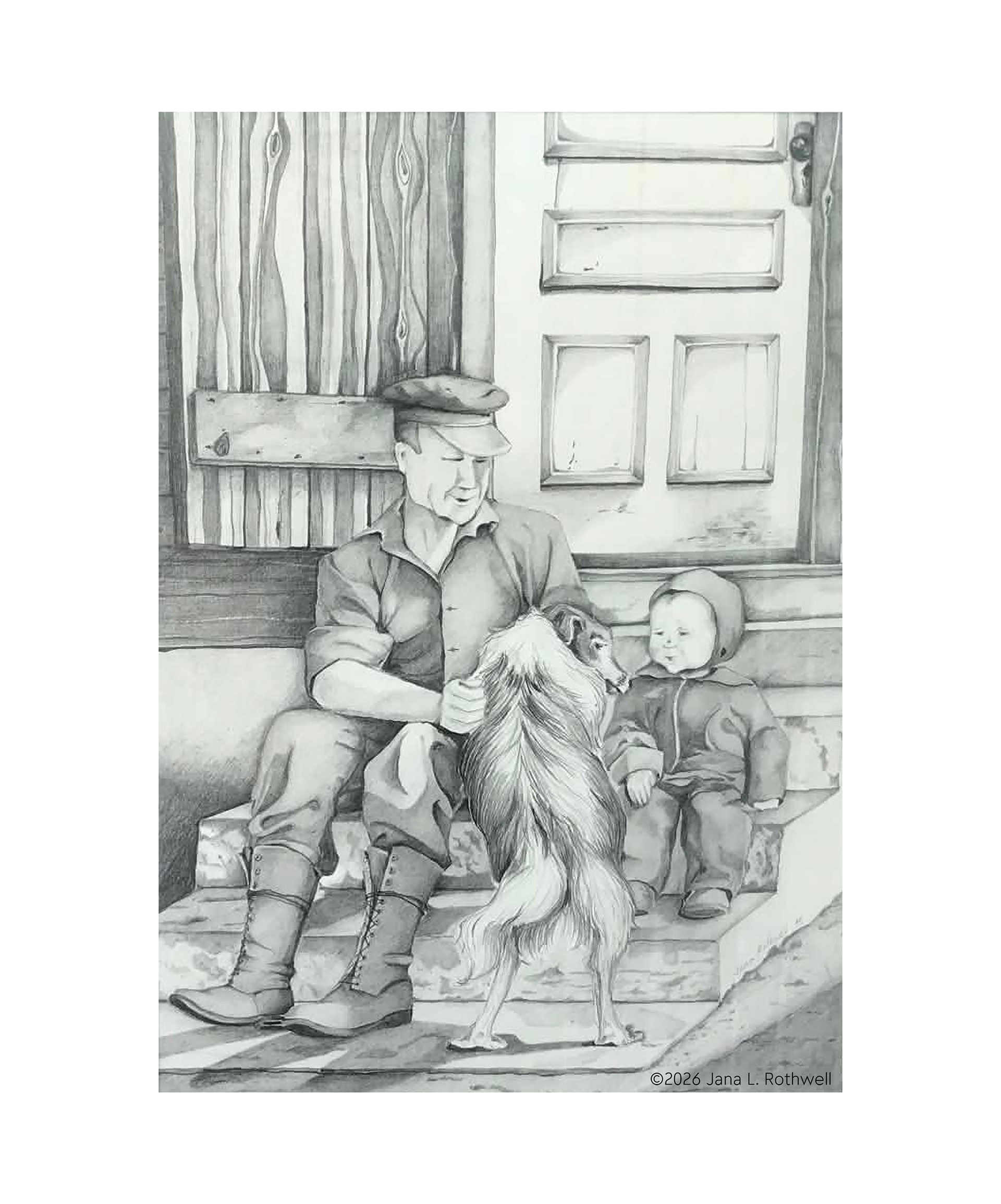 Dad & Grandpa at the Farm | Graphite