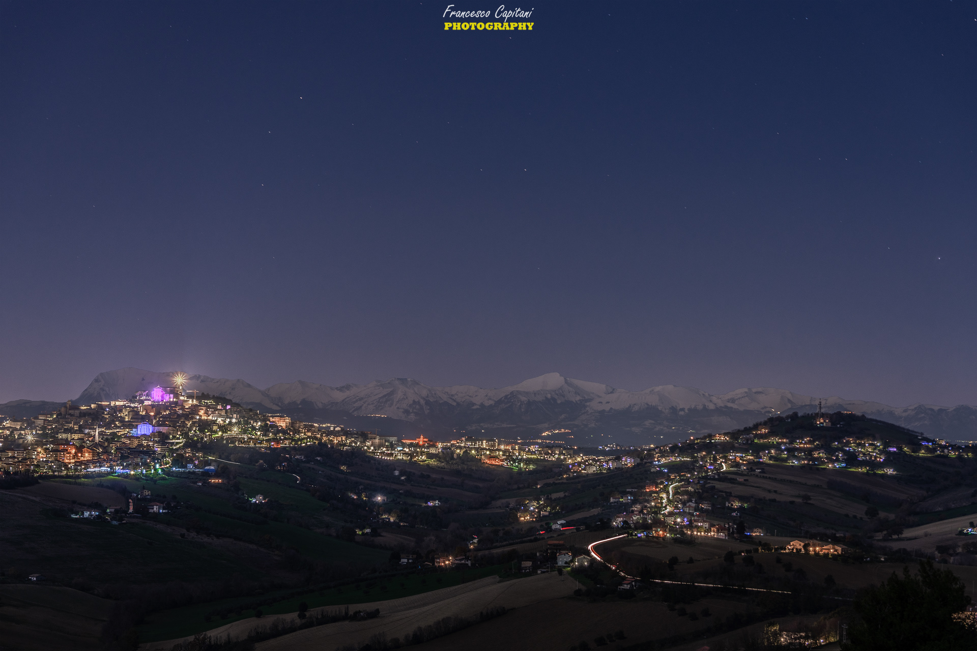 FERMO E I MONTI SIBILLINI AL CHIARO DI LUNA