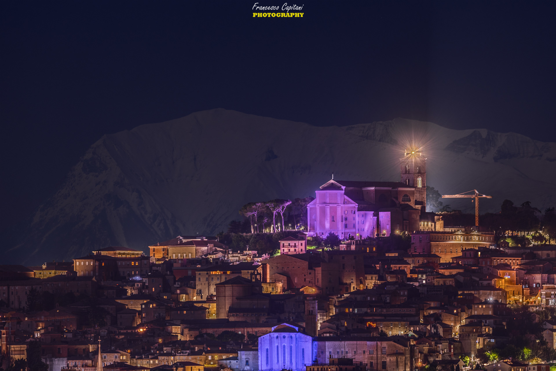 FERMO E I MONTI SIBILLINI AL CHIARO DI LUNA