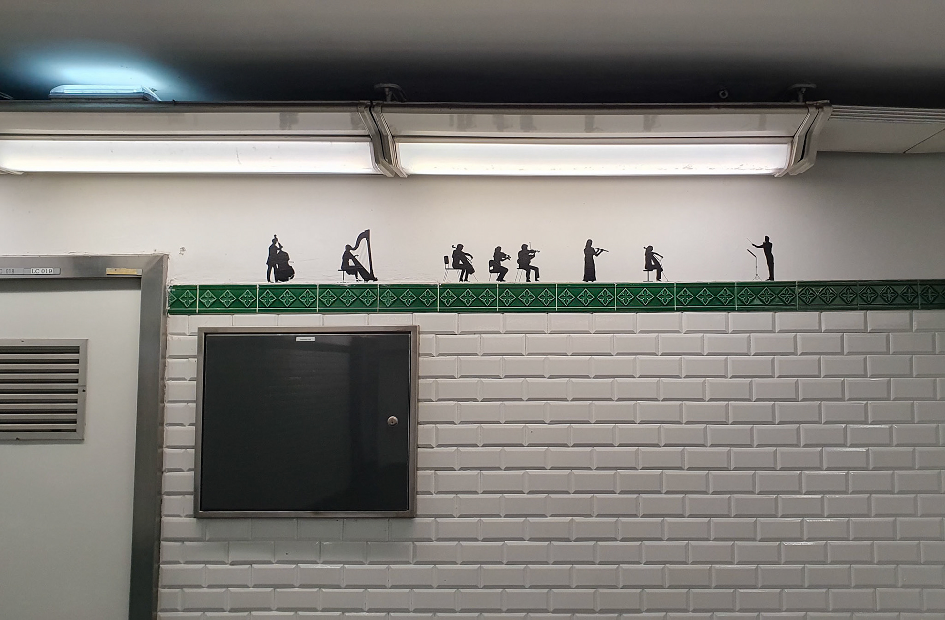 Metro station at the Opera Garnier is appropriately decorated [Paris, Île-de-France, France]