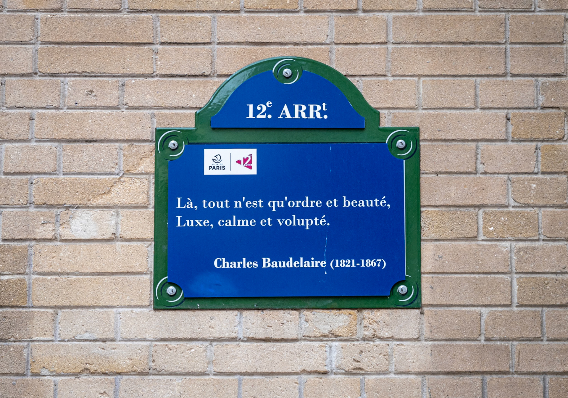 Only in Paris is there poetry from Baudelaire on a street sign [Paris, Île-de-France, France]