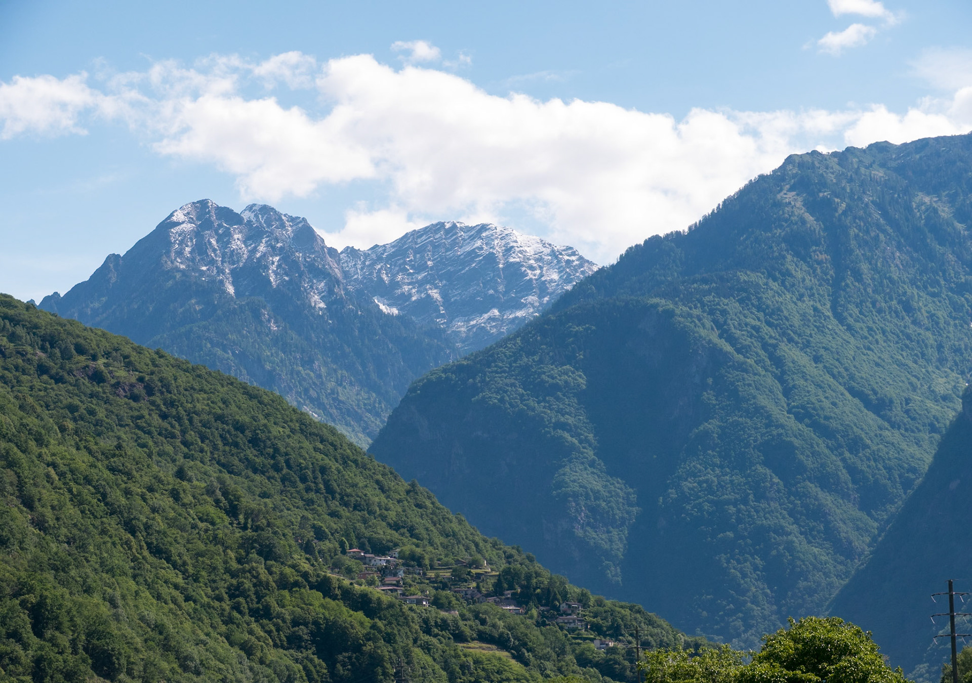 Even the auto rest-stops are scenic in Switzerland [San Vittore, Graubünden, Schweiz]