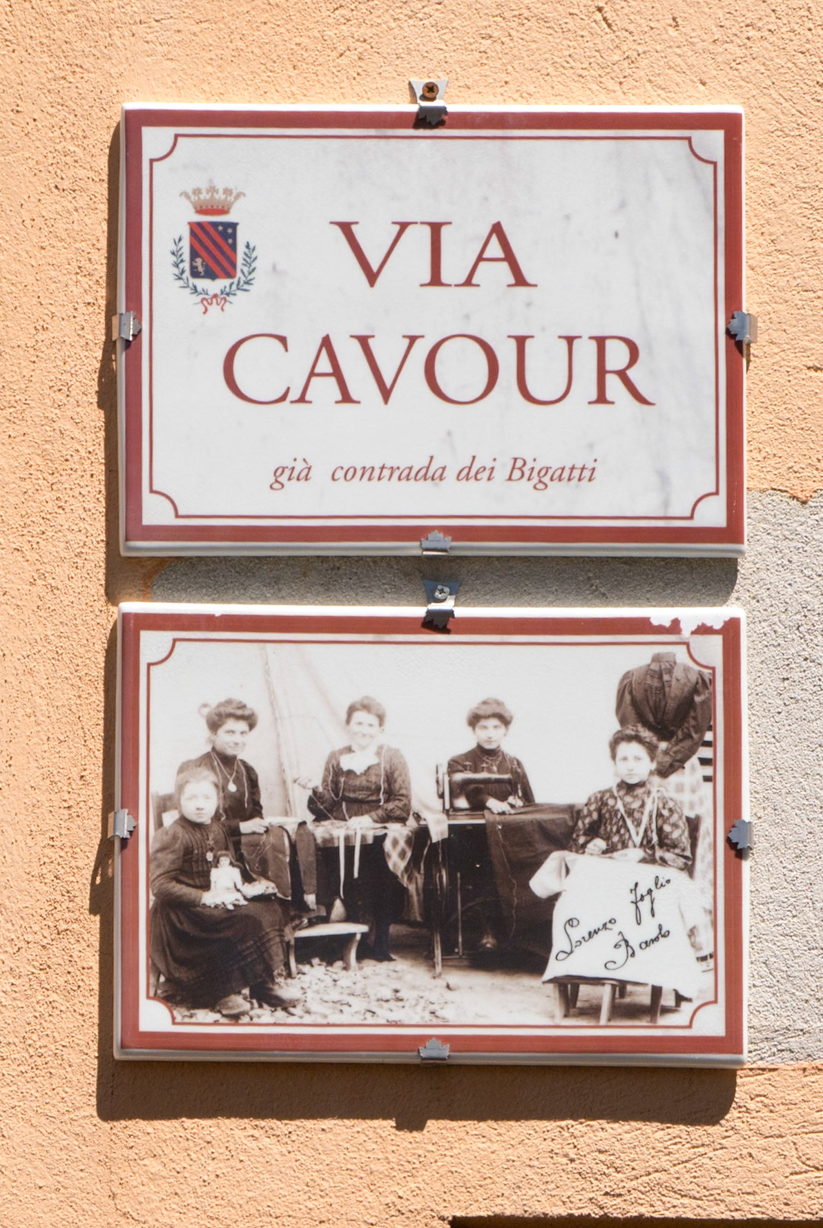 Every town in the area has a Via Cavour (he was a leading figure in 19th c. Italy]