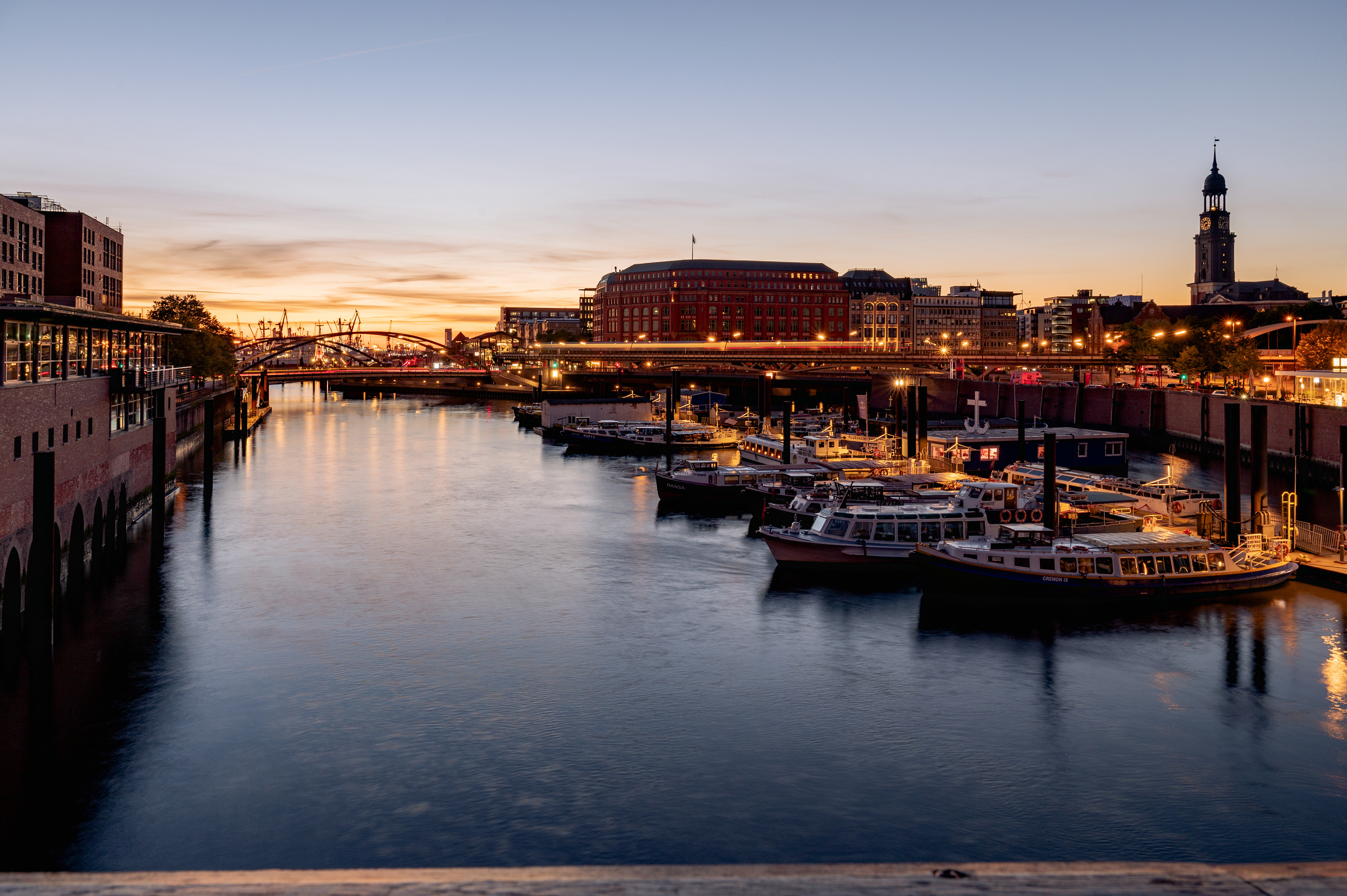 Evening Panorama- Hamburg- Harbour