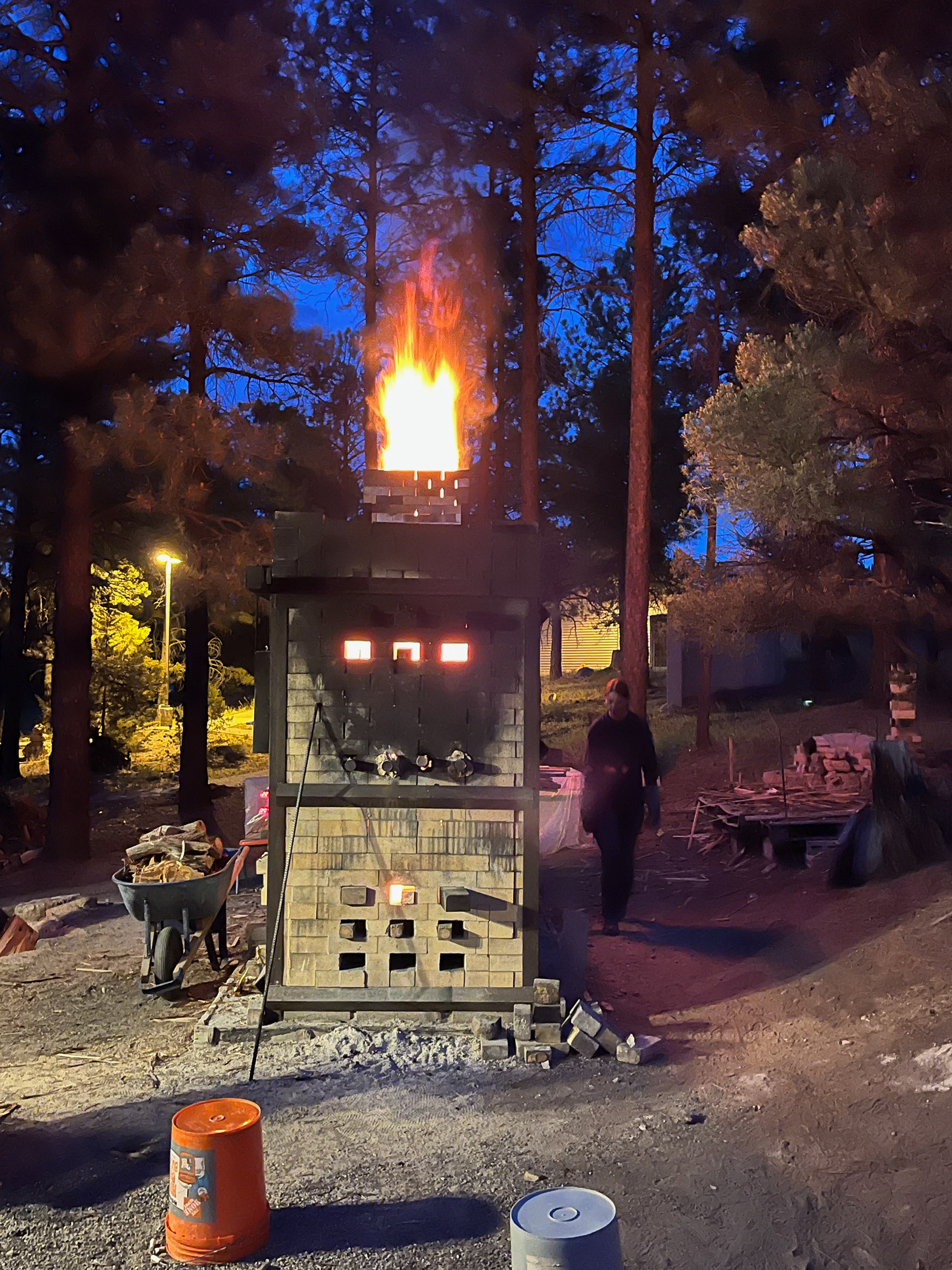 Night shift on the cone 10 "train" kiln