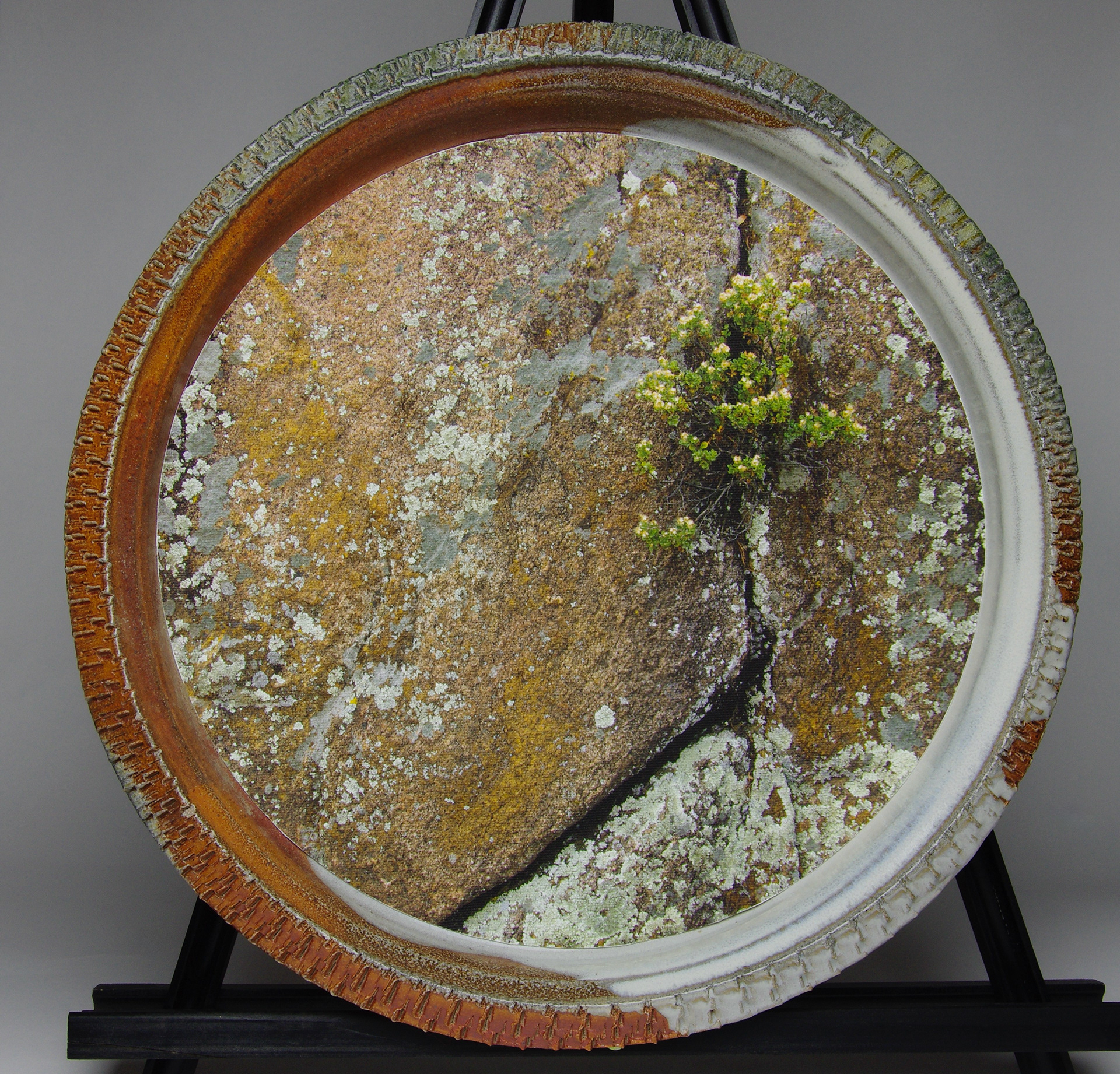 Wheel-thrown platter, high fire (wood kiln,) canvas print