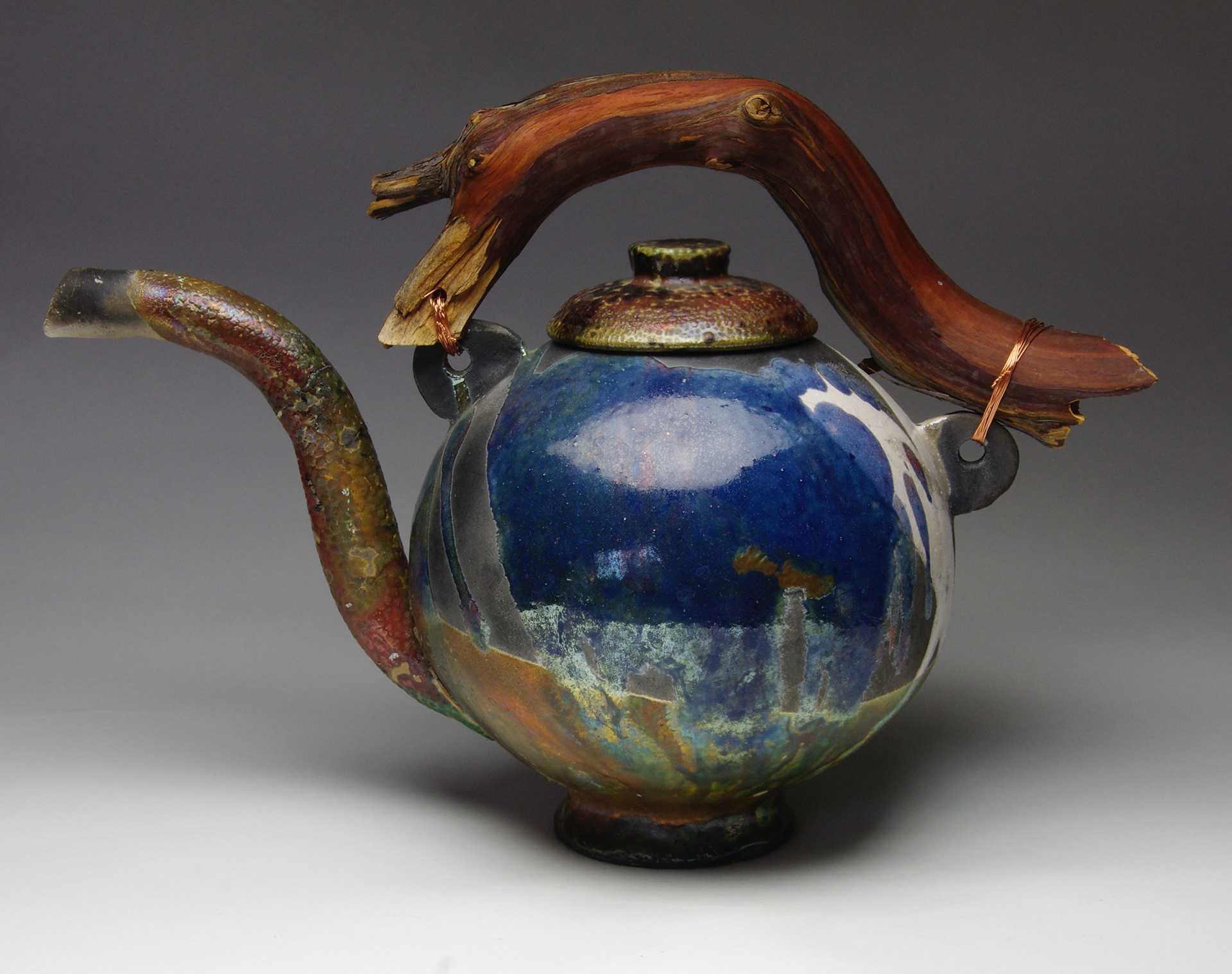 Raku Teapot, one side