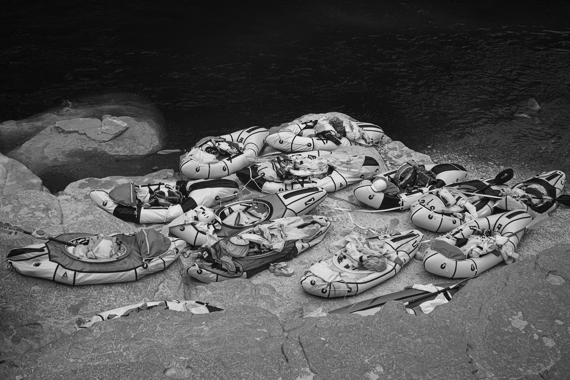 Packrafts at the Mouth of Havasu Canyon, River Mile 157