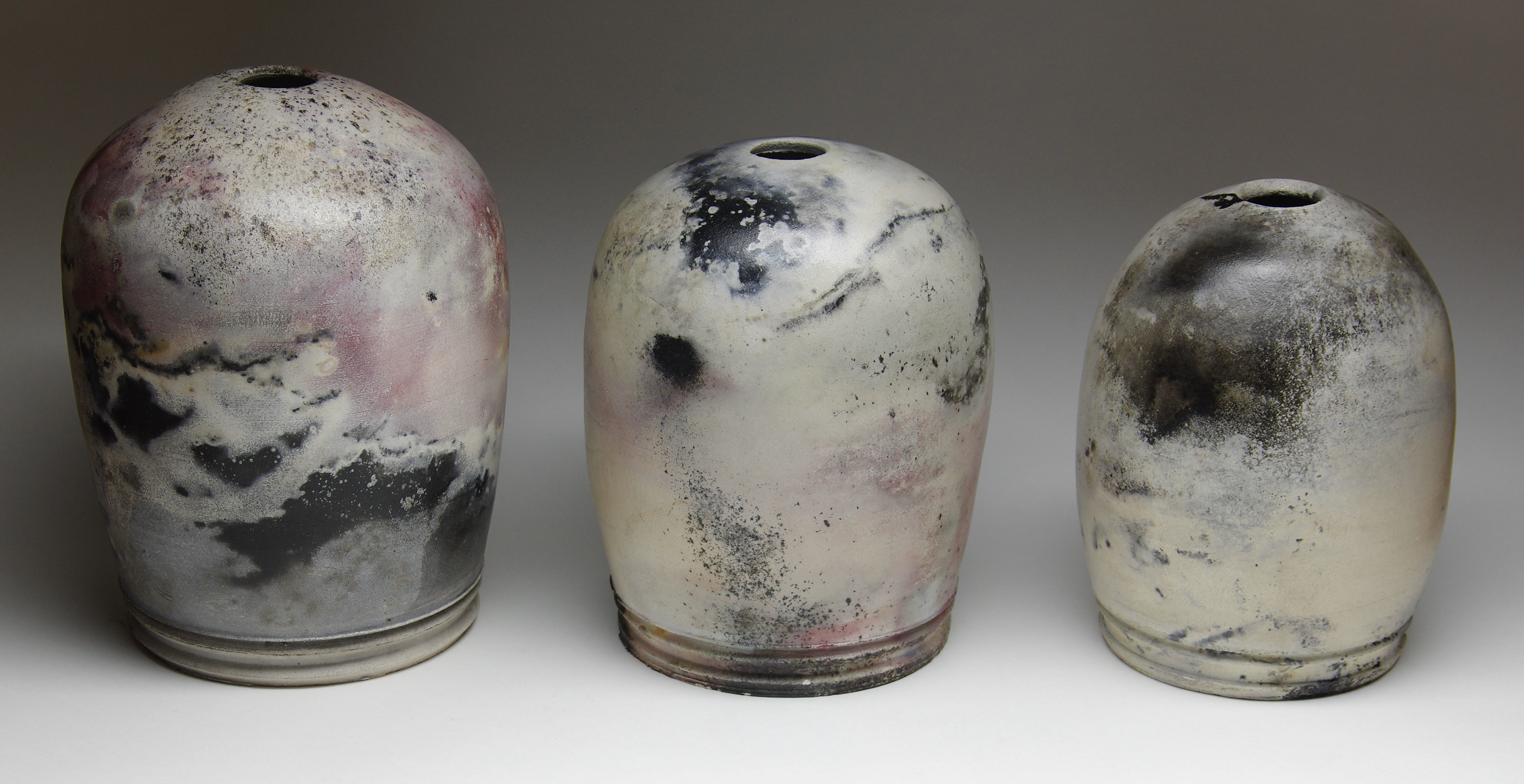 Three Vessels: pit-fired