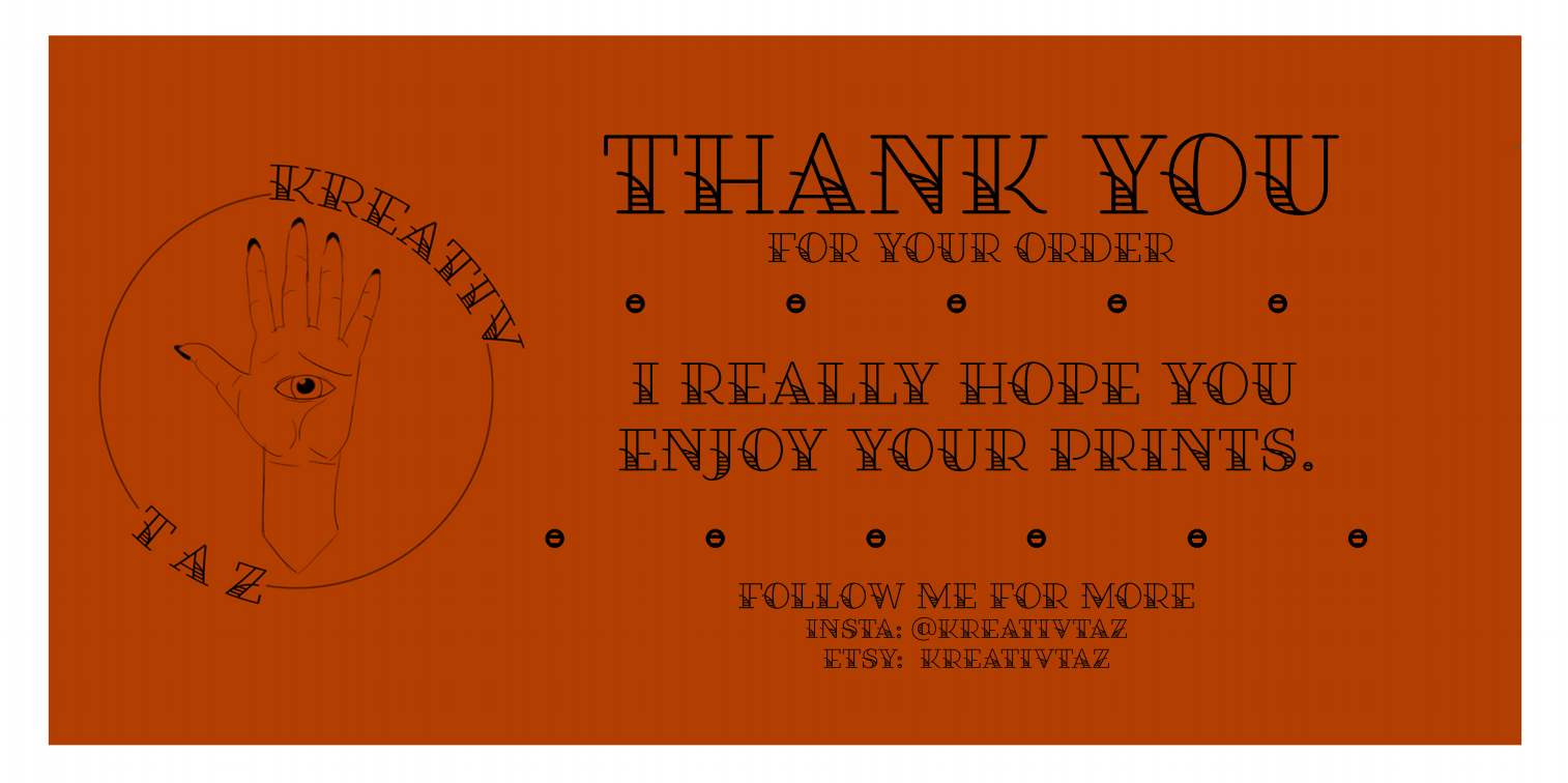 Thank You notes for KreativTaz - Made using Sketchbook & Adobe Illustrator
