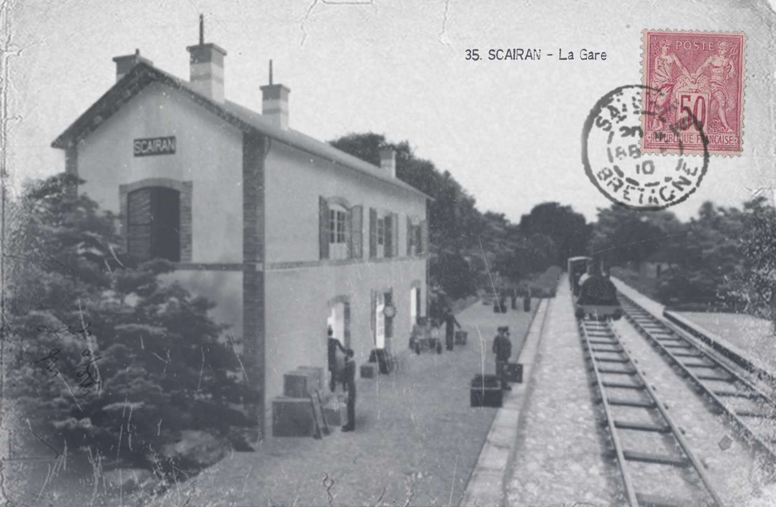 Carte postale de la Gare de Scairan