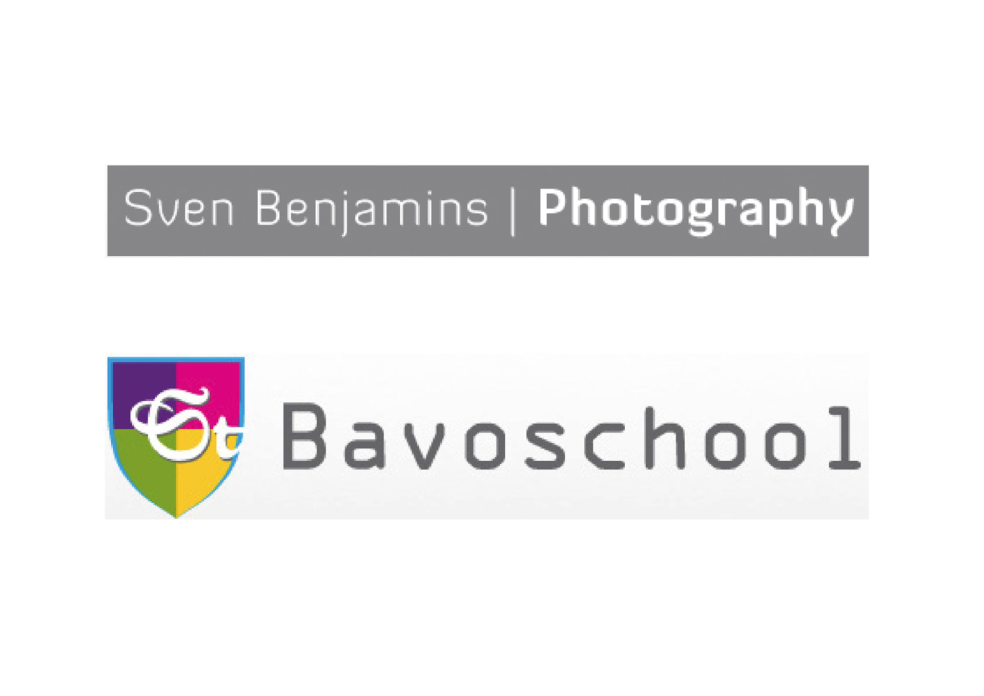 Logo's Sven Benjamins en St. Bavoschool
