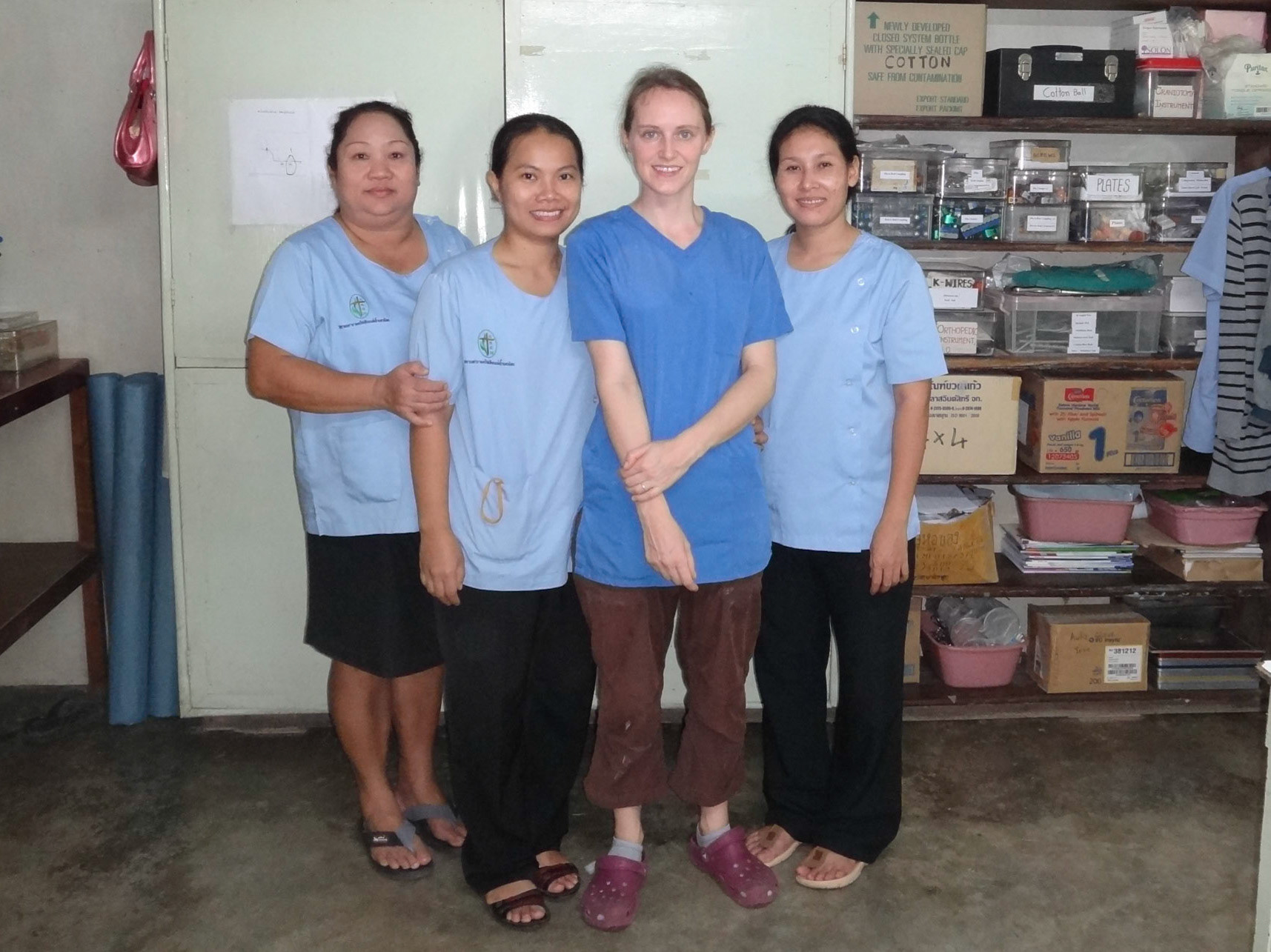Jen with the staff who ordered supplies and steralised equipment