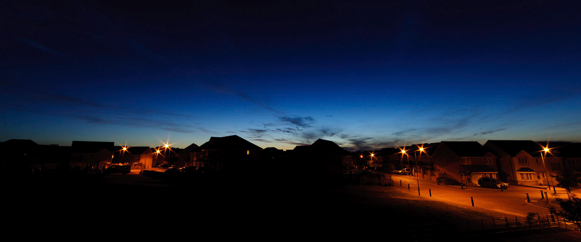 The view from our house at midnight on midsummer's day. 