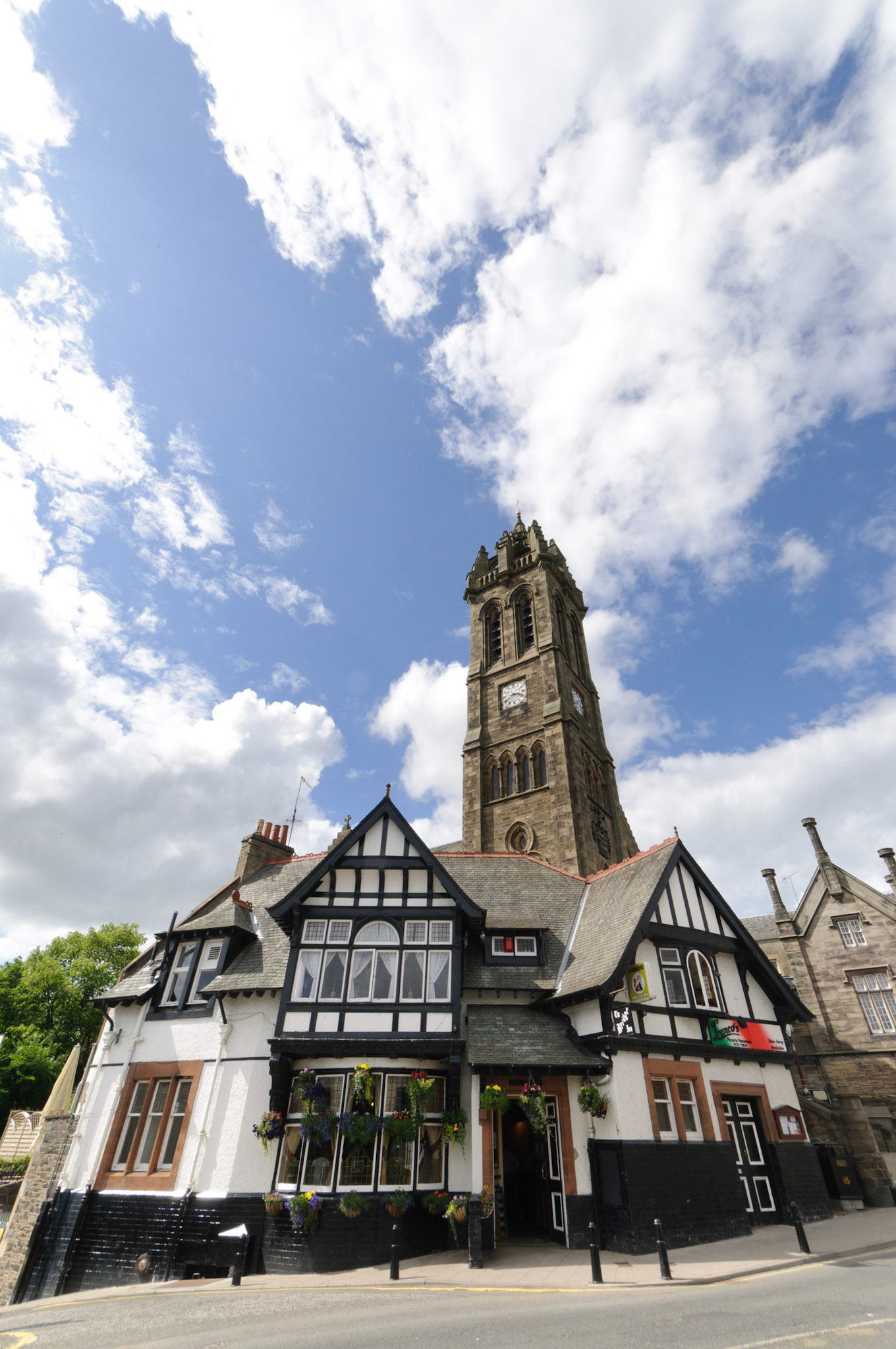 The Bridge Inn and Peebles Old Parish Church, Peebles