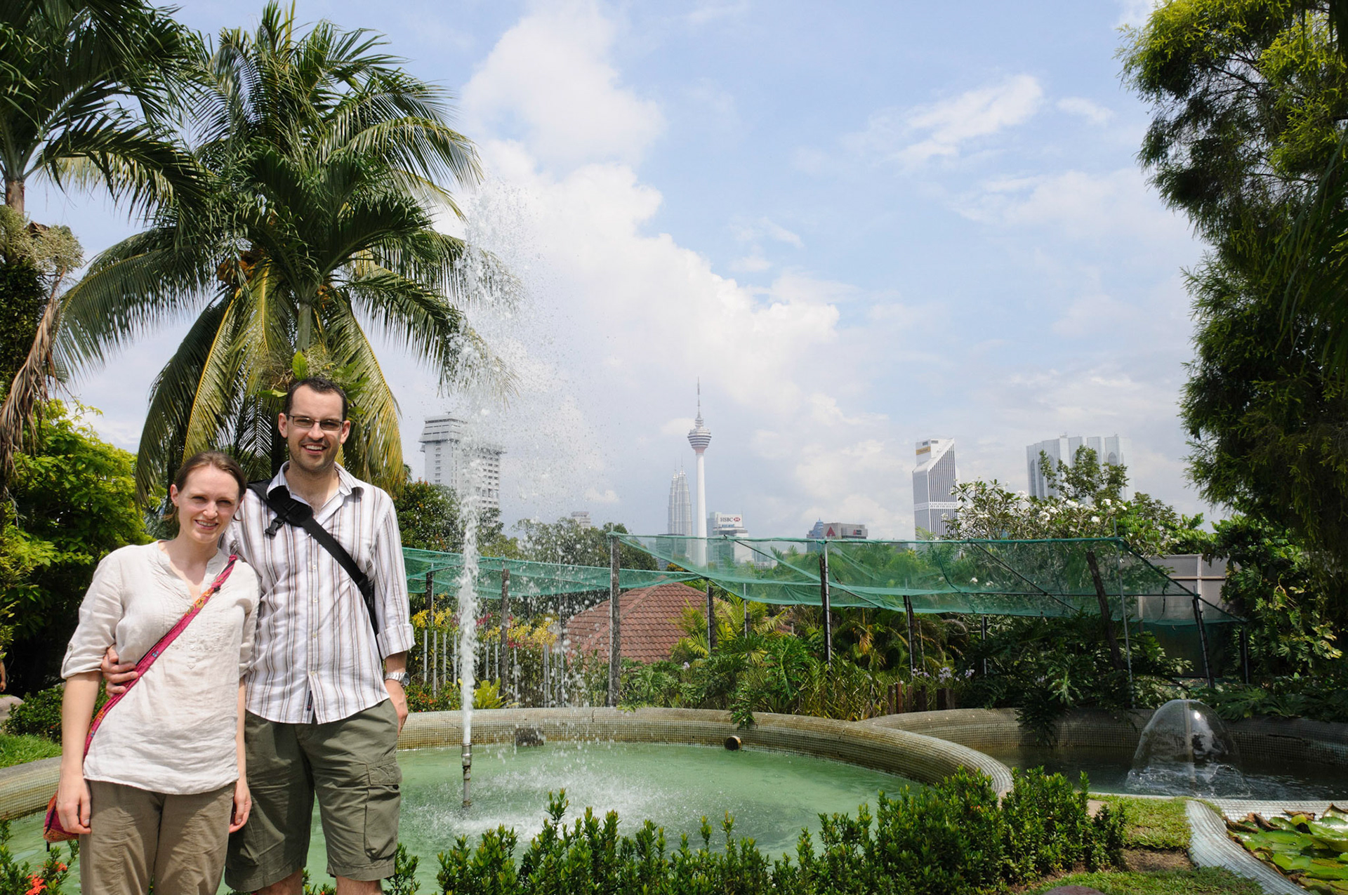 With the KL Tower and Petronas Towers in the background