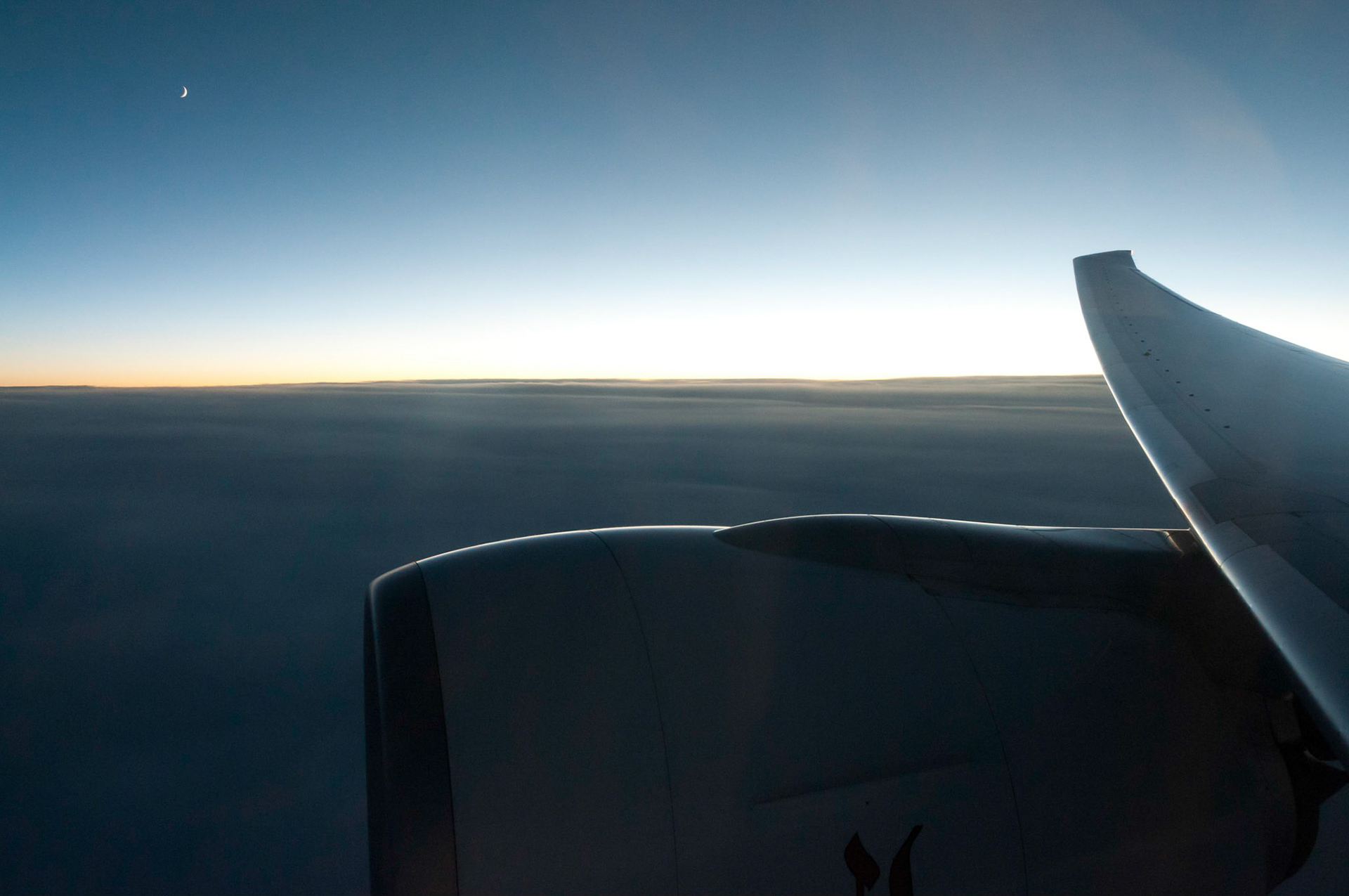 Dusk at 35,000 feet.