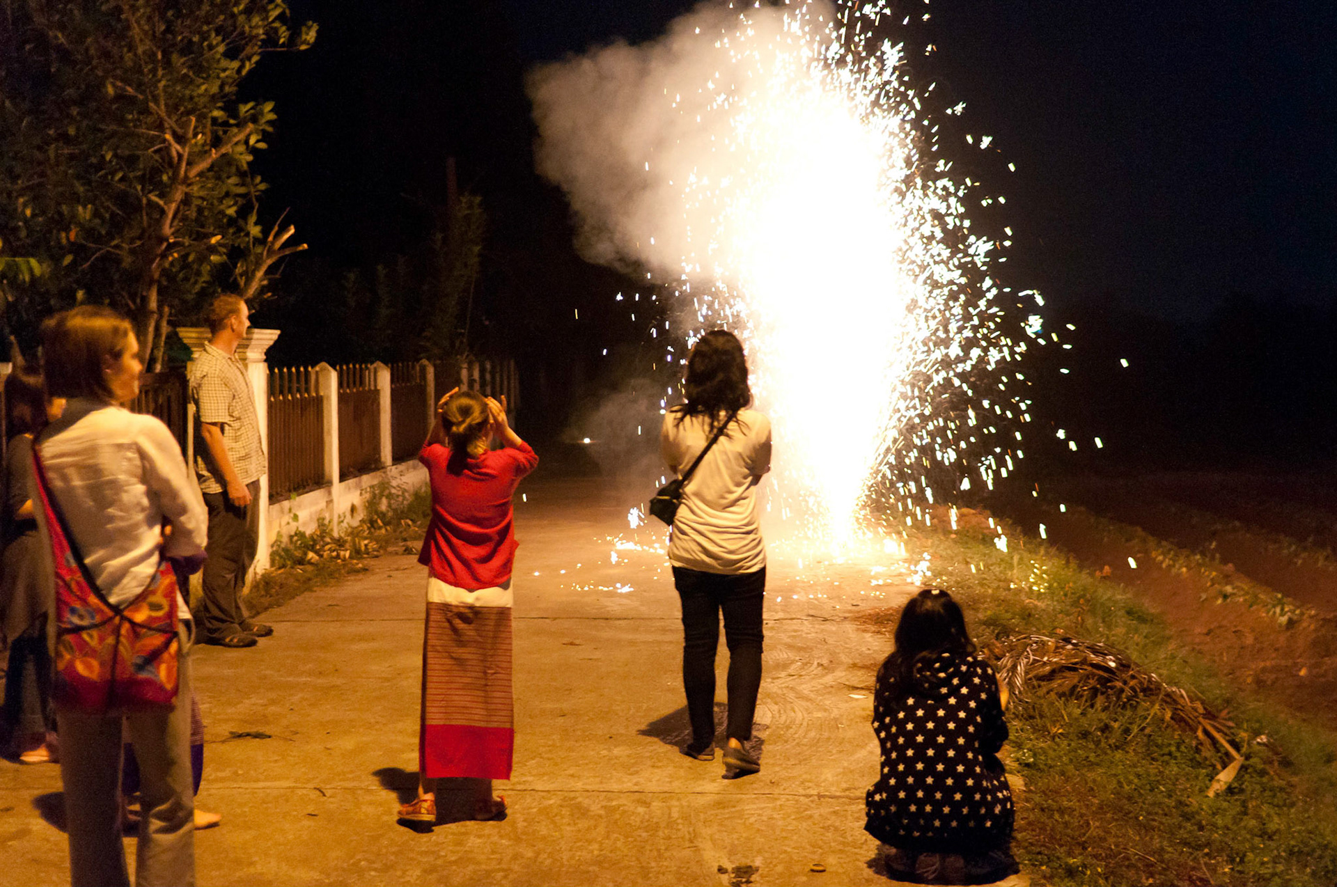 Fireworks during the Loy Krathong fesitval