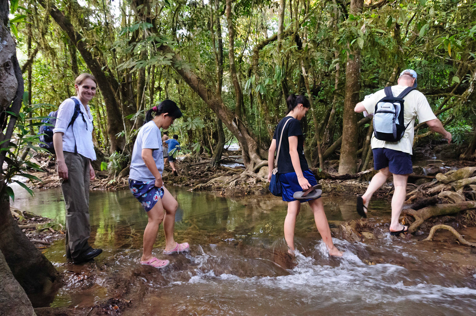 Walking and swimming at Ta Kiean Tong Waterfall with the Murrays on New Years Eve