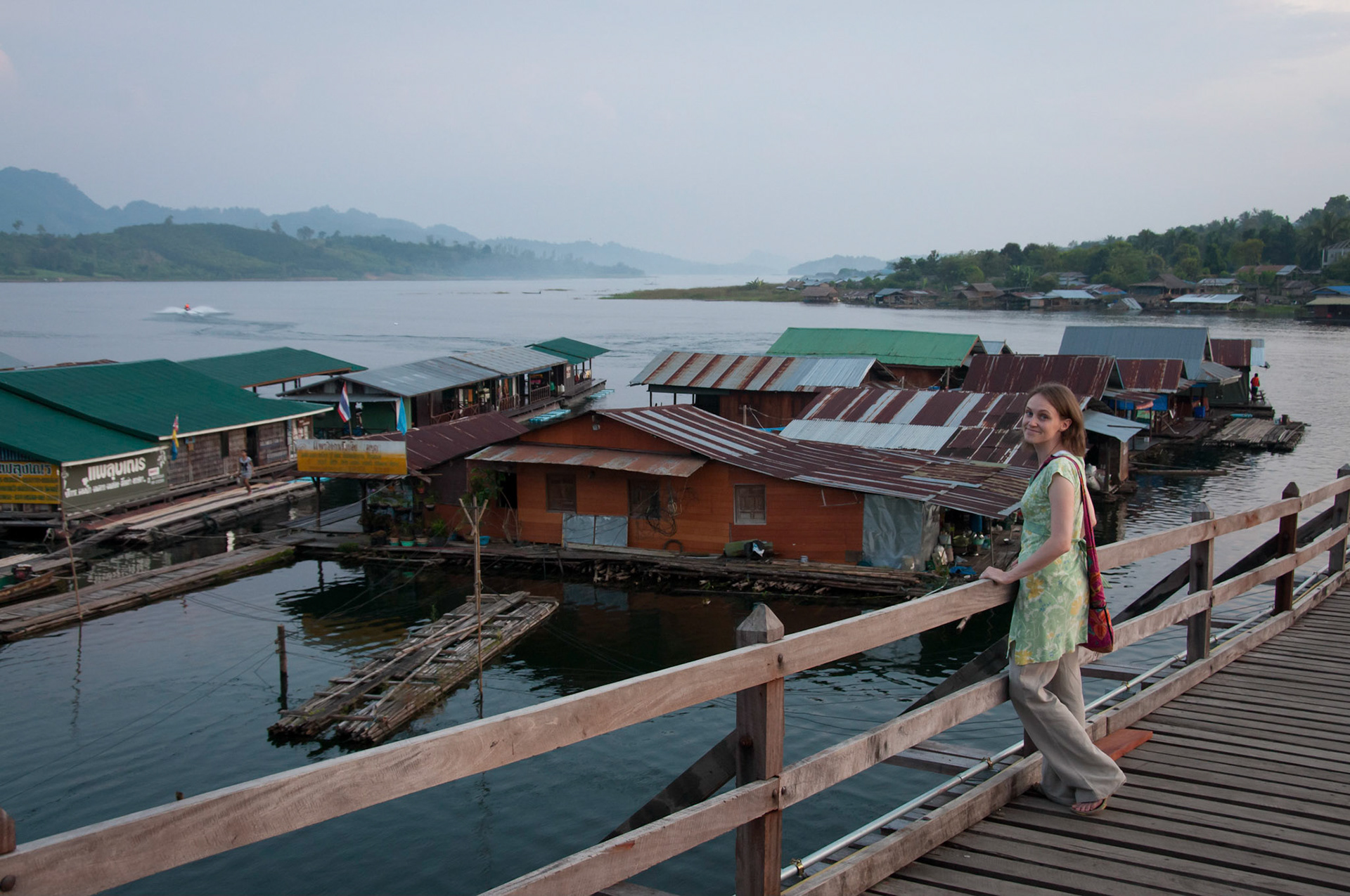 View over the Khao Laem Reservoir from the Mon Bridge, Sangklaburi