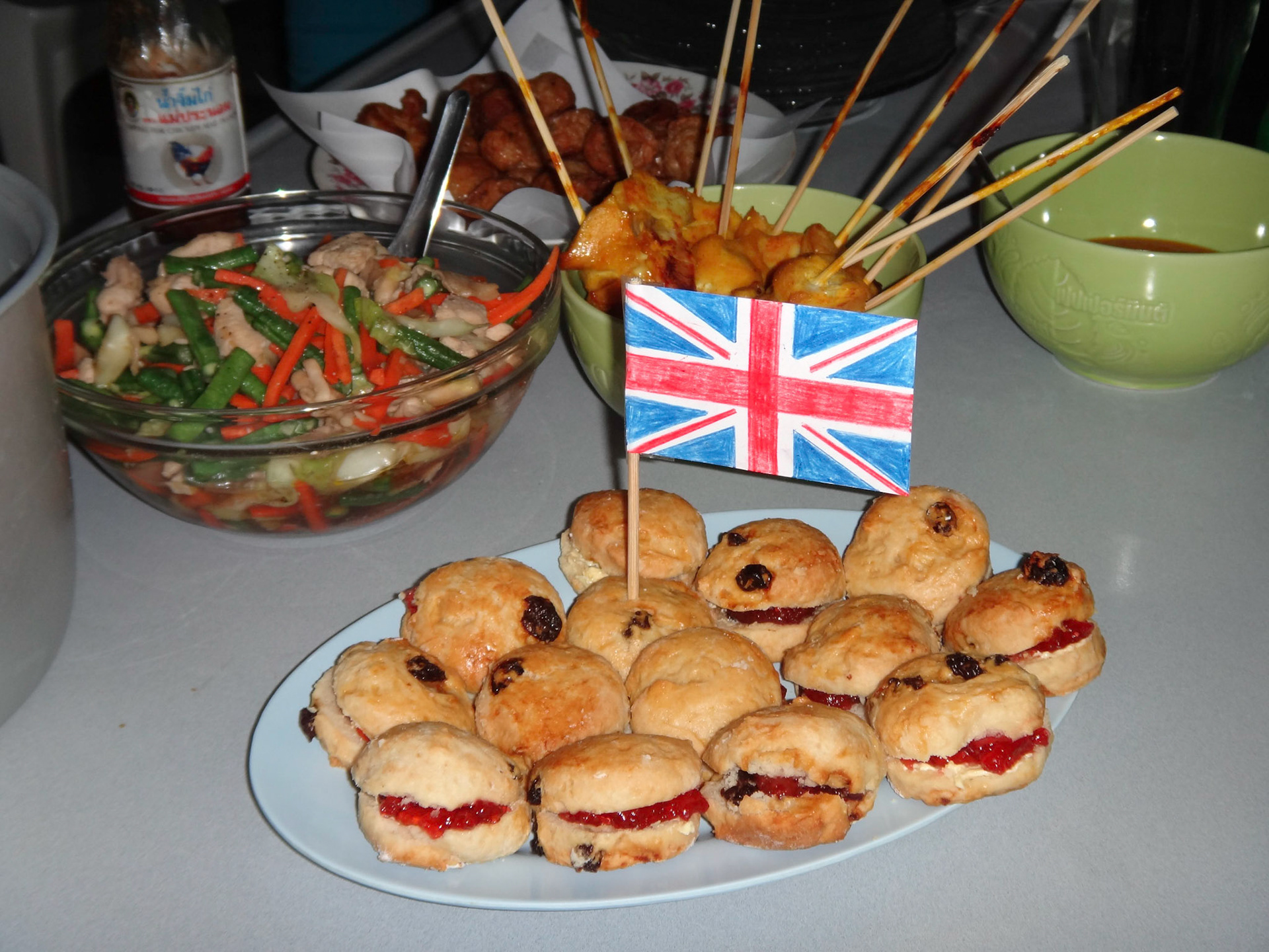 Scones (and satay!) for tea - celebrating the Queen's Diamond Jubilee in Huay Malai