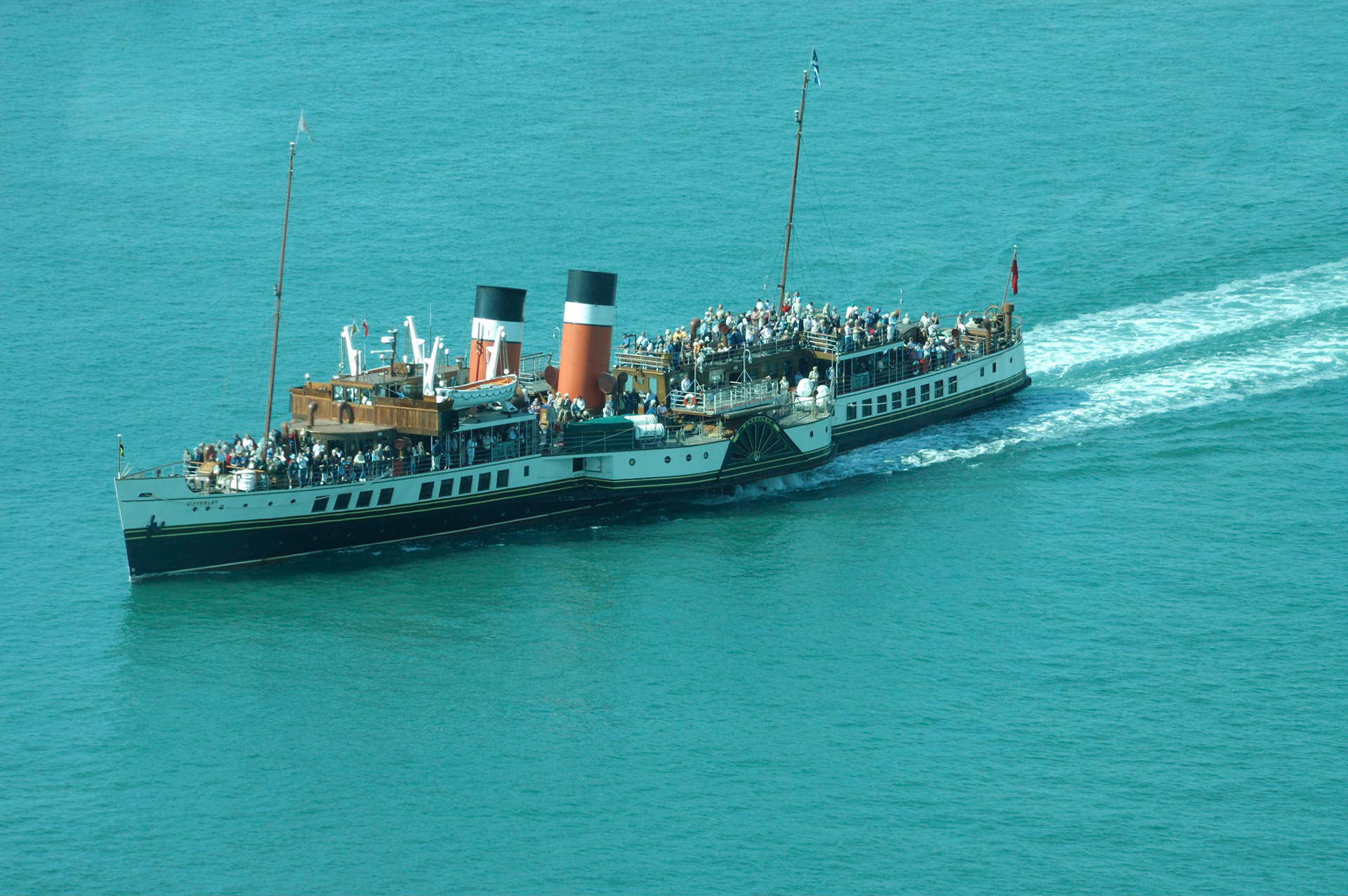 The last sea-going paddle steamer in the world.