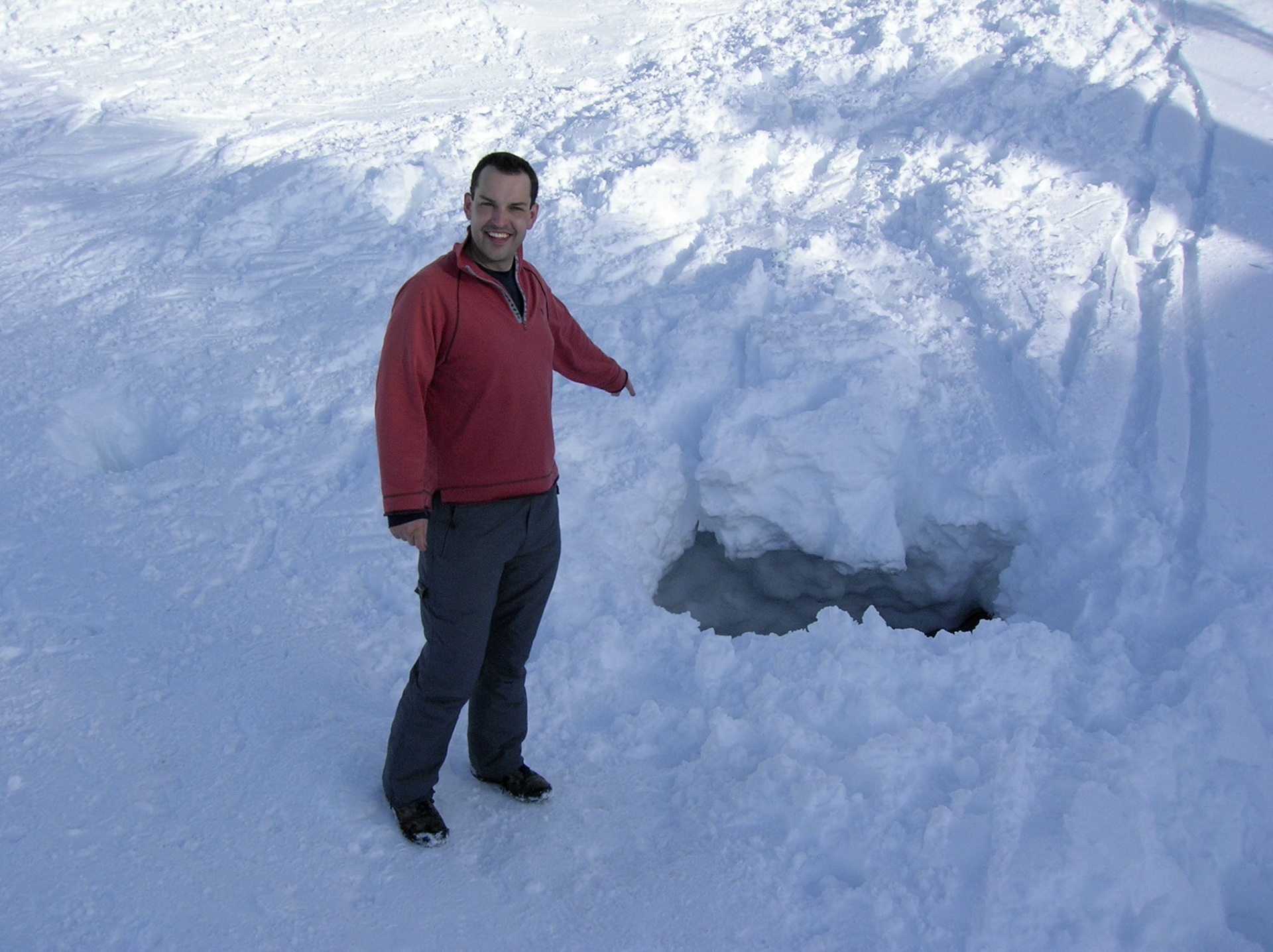 The hole in which I had my very own mini 'Touching the Void' experience!