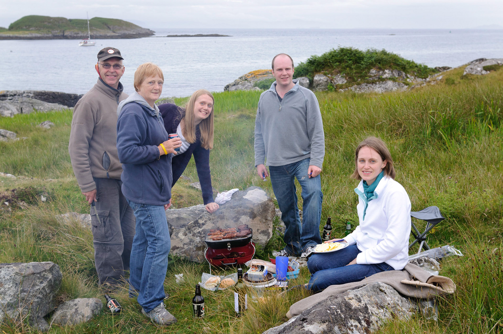 Barbecue on the shore at Arinagour.