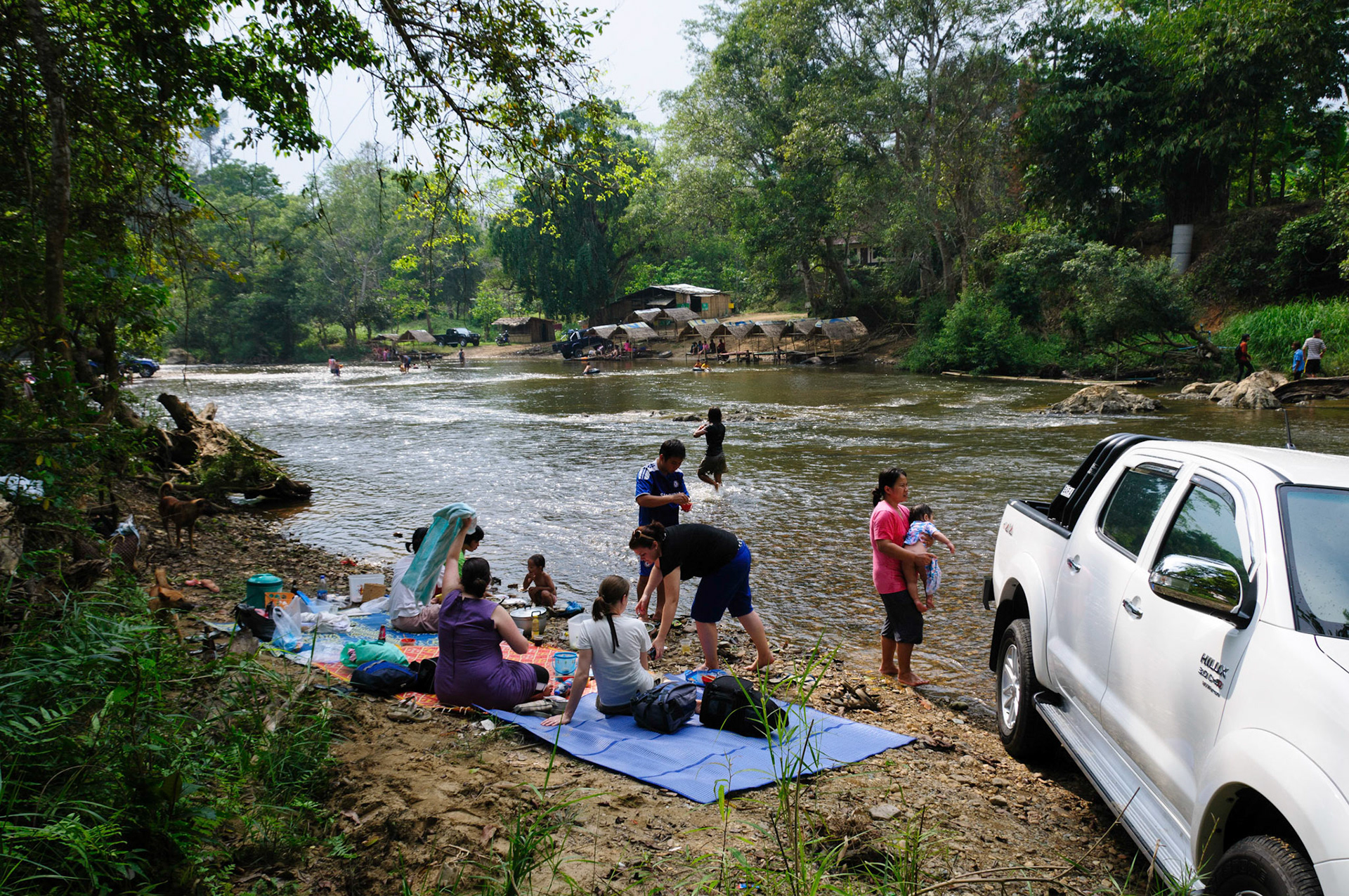 A goodbye 'Korean style' barbecue for Jo Stroud with some of the KRCH staff, at Songkalia