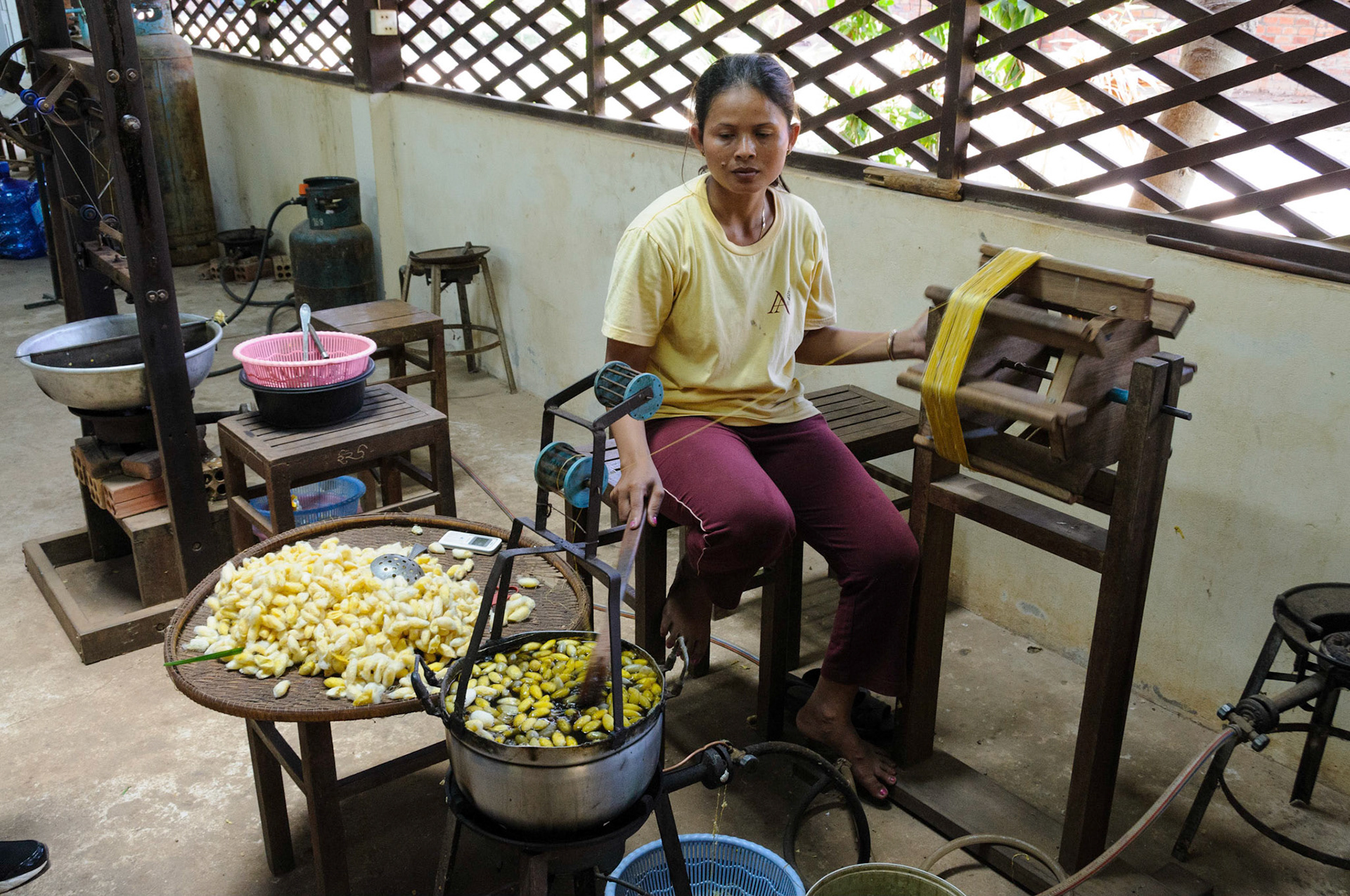 Artisans d'Angkor silk farm