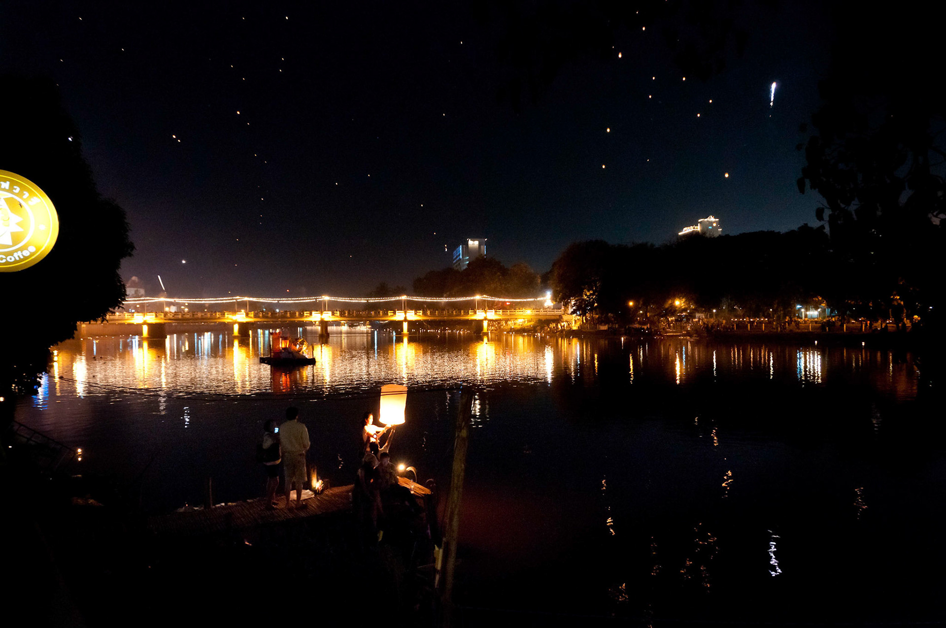 Watching the celebrations from the relative safety of Wawee Coffee.