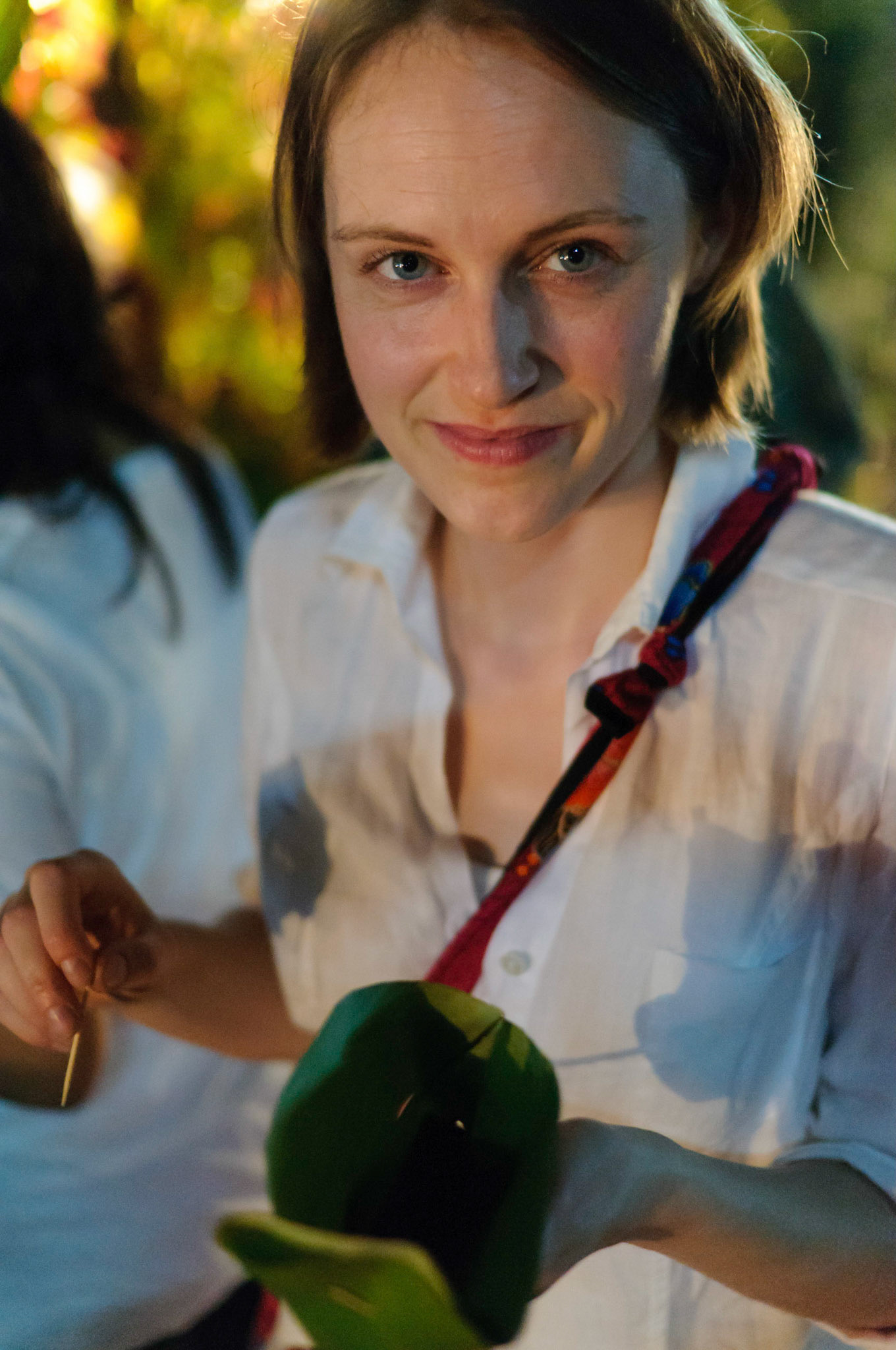 Sampling food at village celebrations during the Loy Krathong fesitval