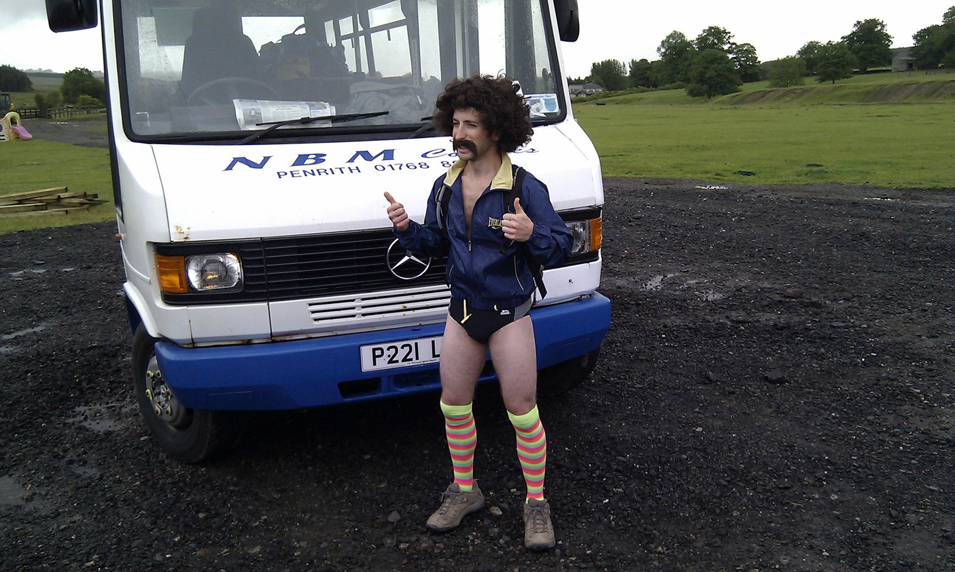 Pete's stag weekend: ready for a day on the hills.