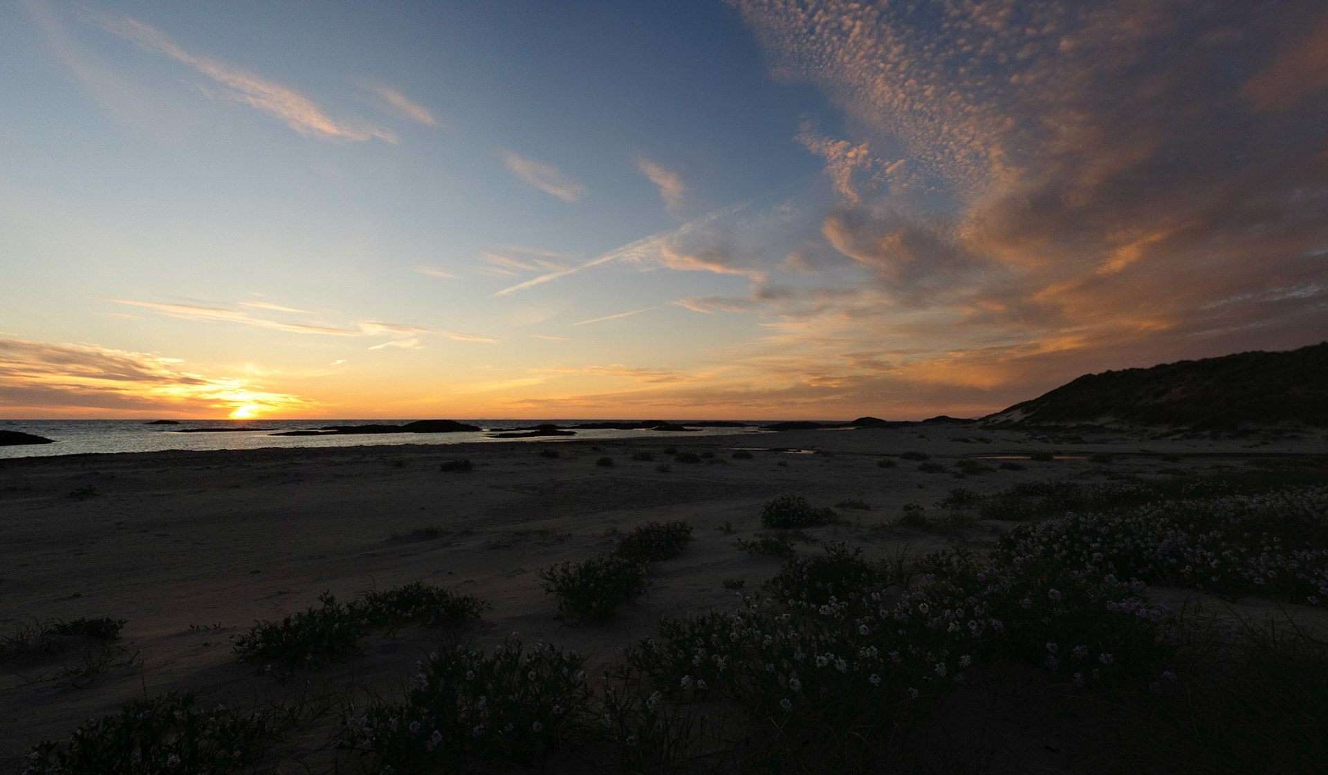 Sunset at the beach.