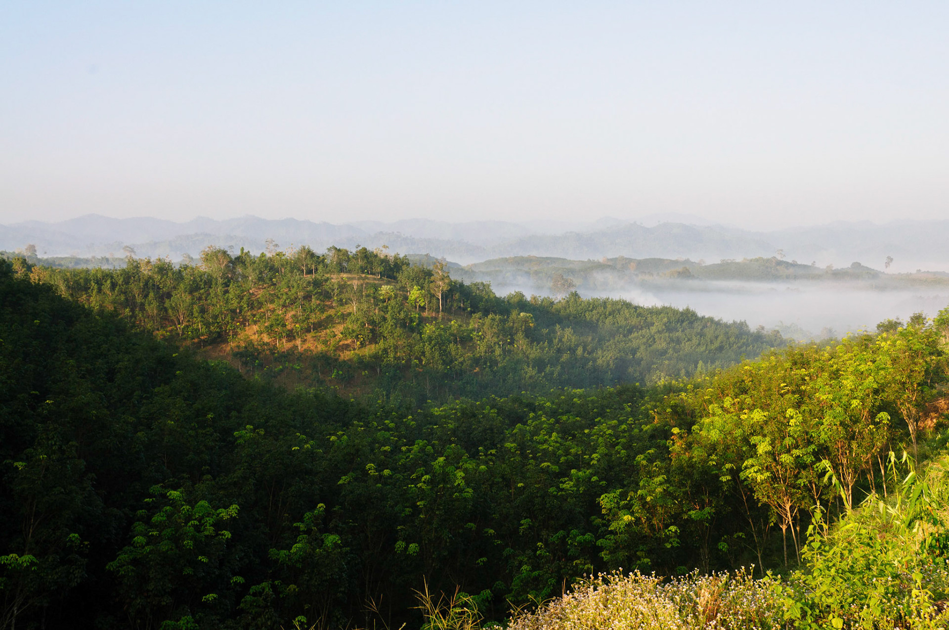 The view towards Burma, on the road between Sangklaburi and Huay Malai
