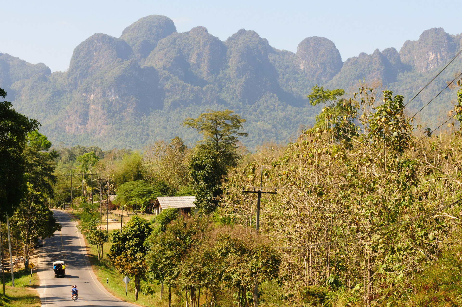 The scenery along the road between Thong Pha Phum and Sangklaburi