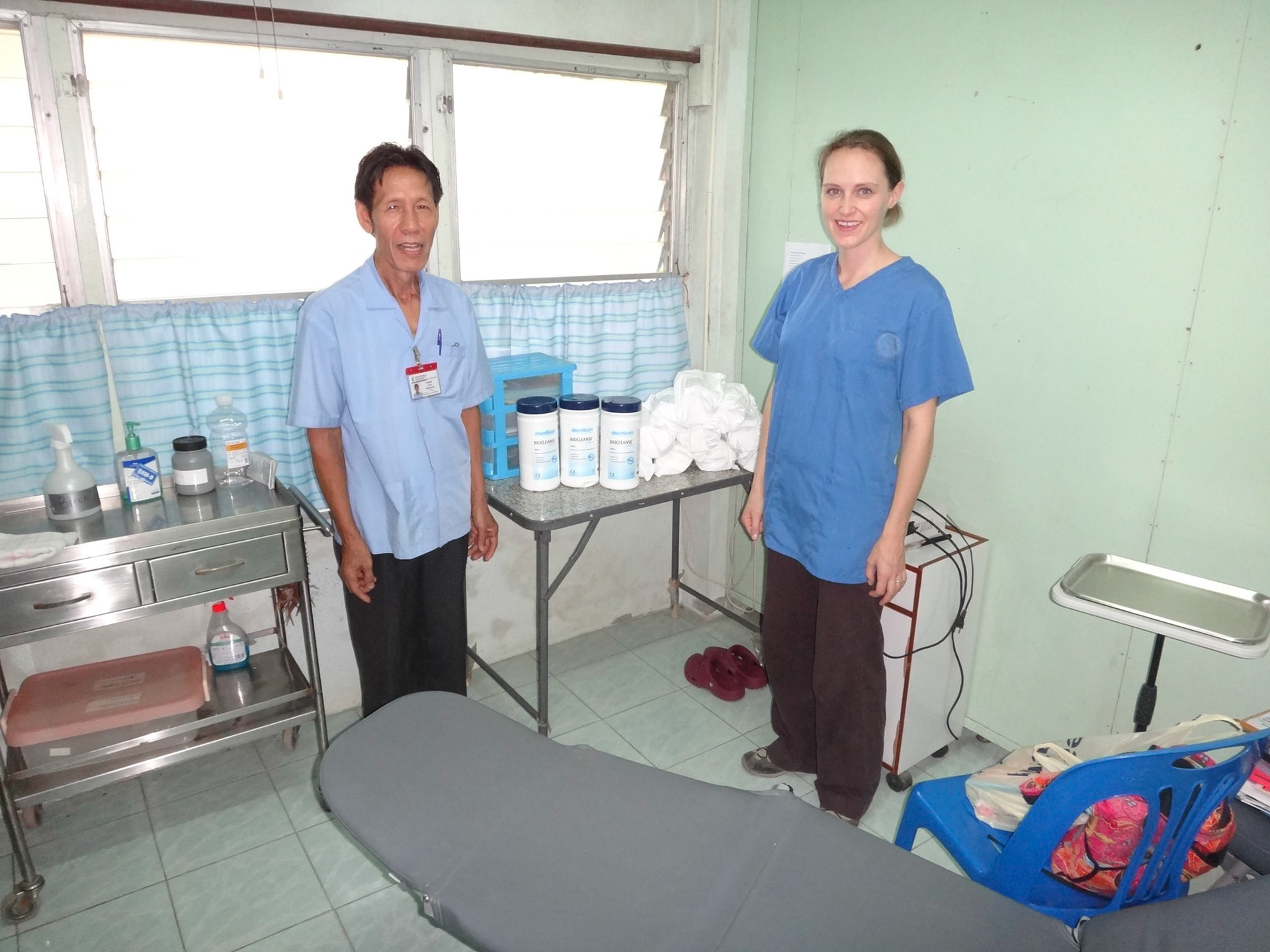 Jen with her interpreter / assistant