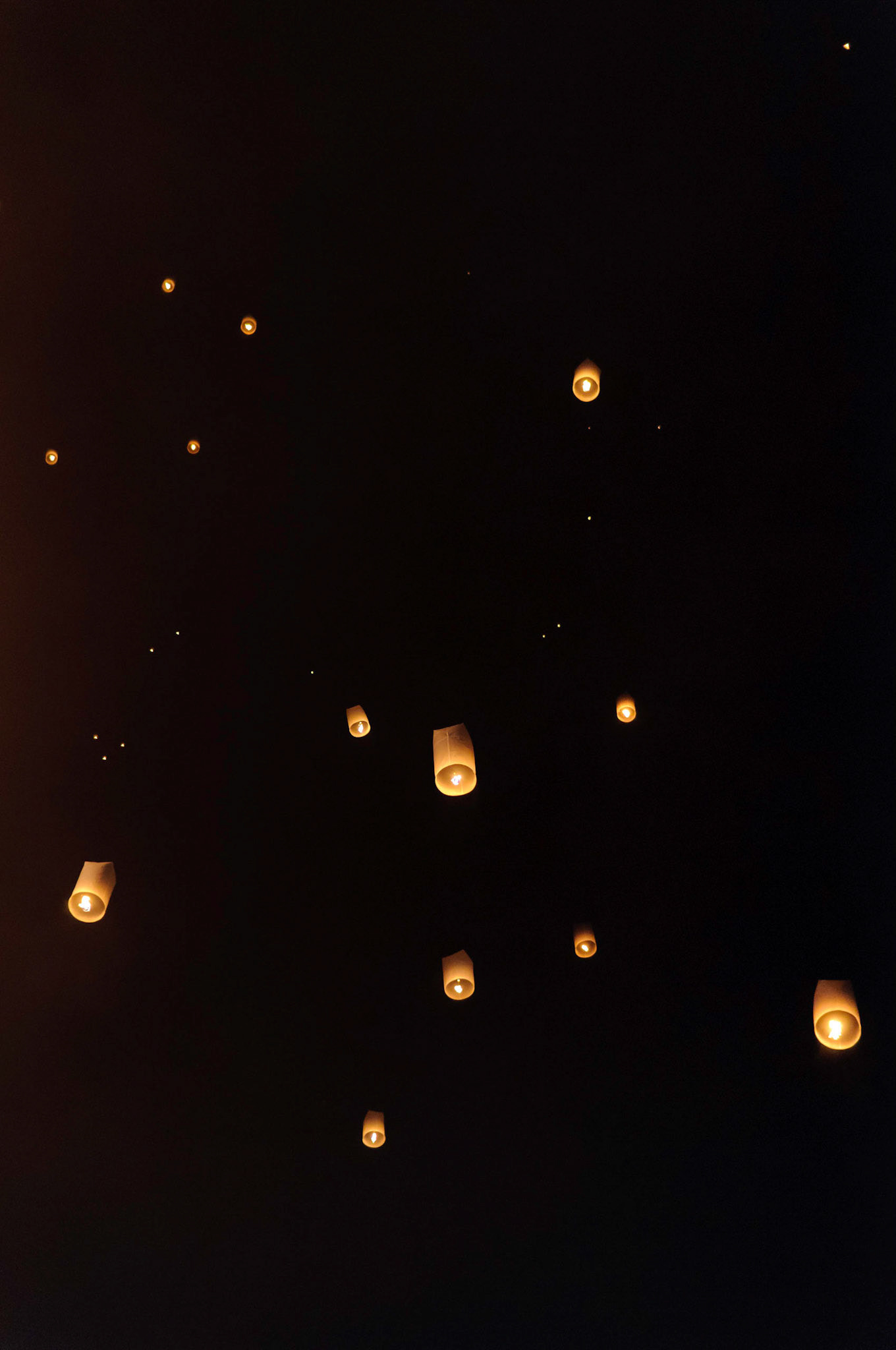 Sky lanterns during the Loy Krathong Fesitval