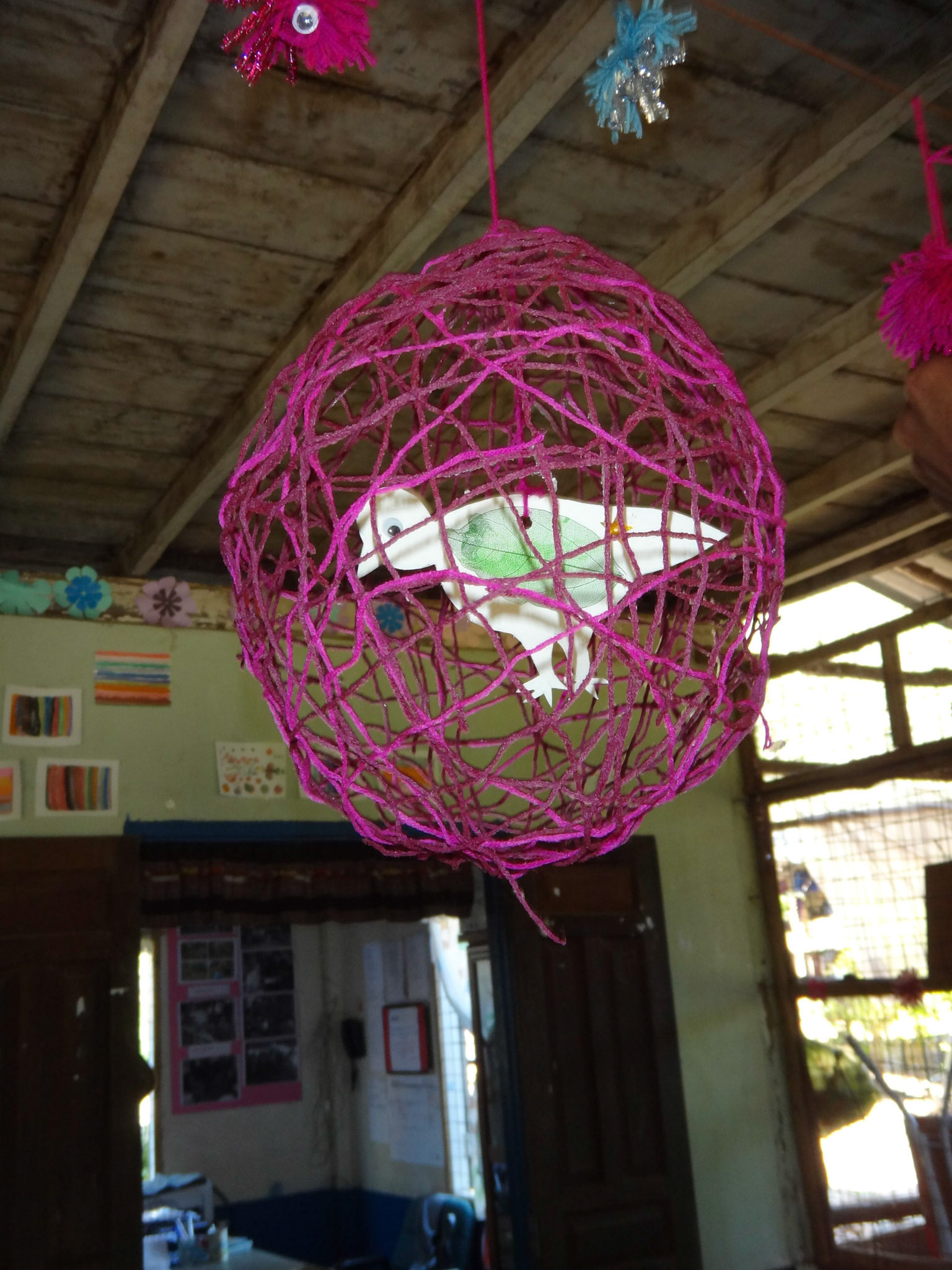 Jen's craft activities with some of the Safe House residents